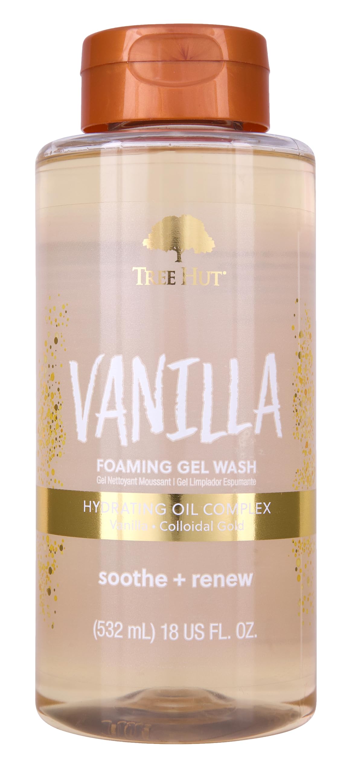 Tree Hut Vanilla Foaming Gel Wash | Cleanse and Soften Skin Without Stripping Moisture | Made with our Hydrating Oil Complex | 18 fl oz.