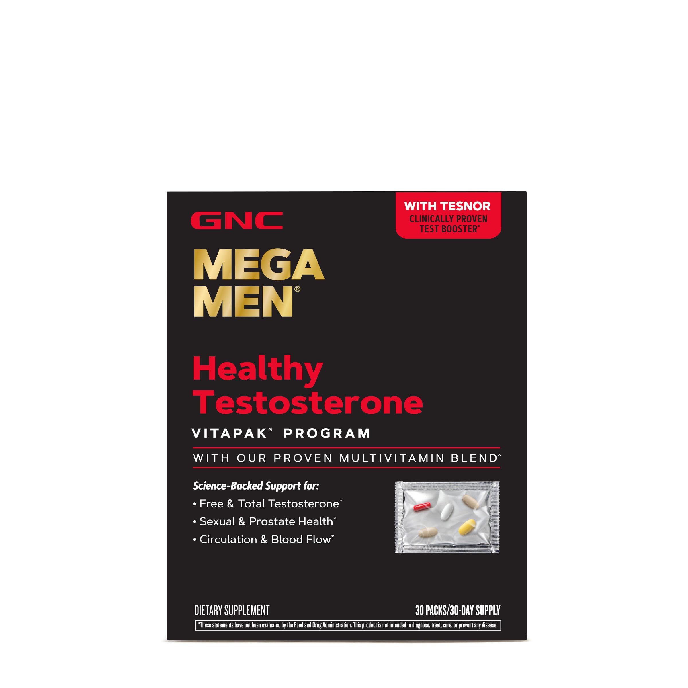 GNC Mega Men Healthy Testosterone Vitapak Program | 30 Servings