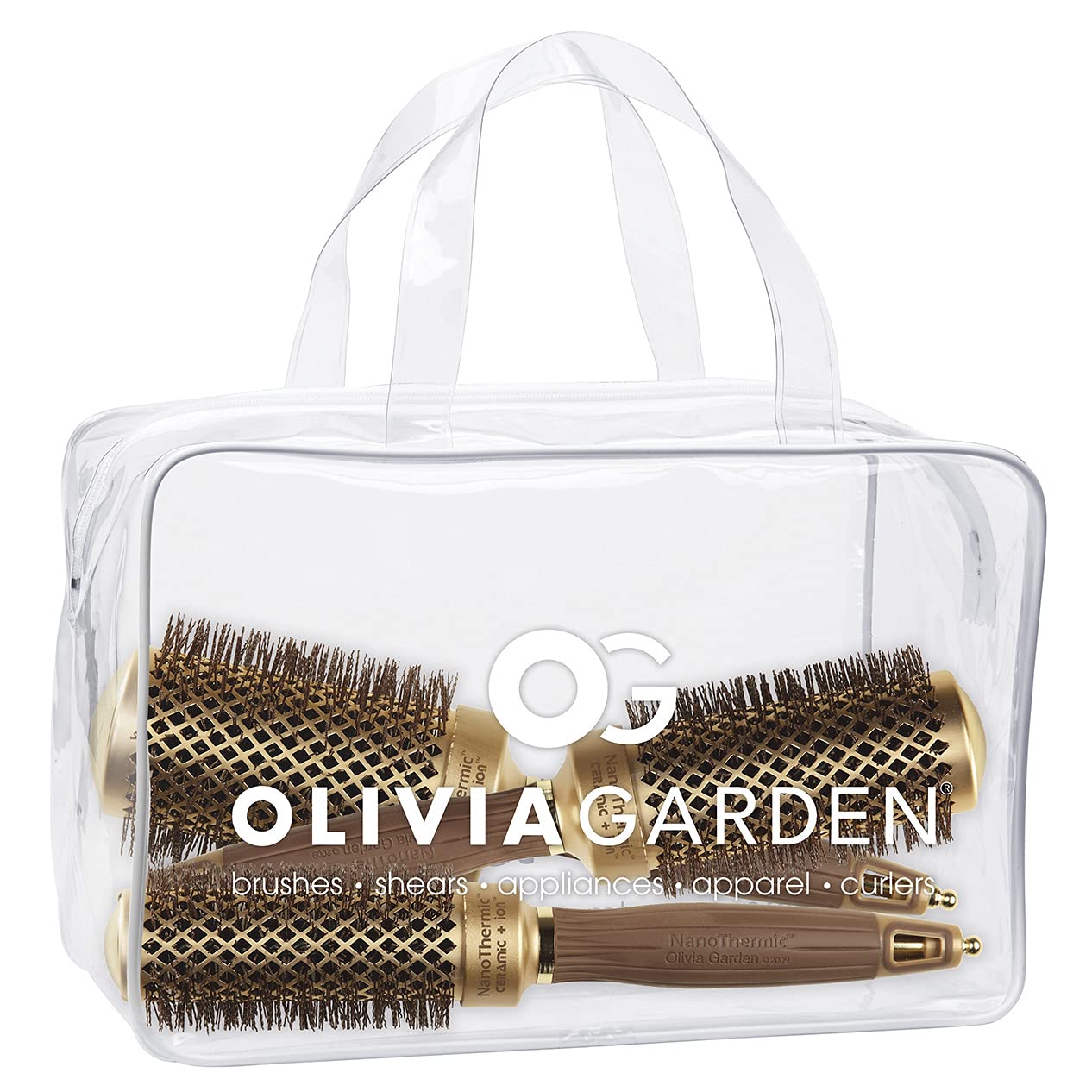 Olivia Garden NanoThermic Ceramic + Ion Round Thermal 3 Brush Kit