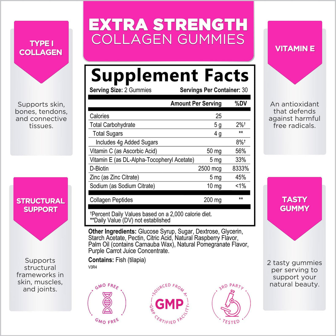 Collagen Peptides for Women - Collagen Gummy with Biotin for Hair, Skin, Nail, Bone & Joint Support, Extra Strength Hydrolyzed Collagen Peptides Supplement for Women & Men, Non-GMO - 60 Gummies