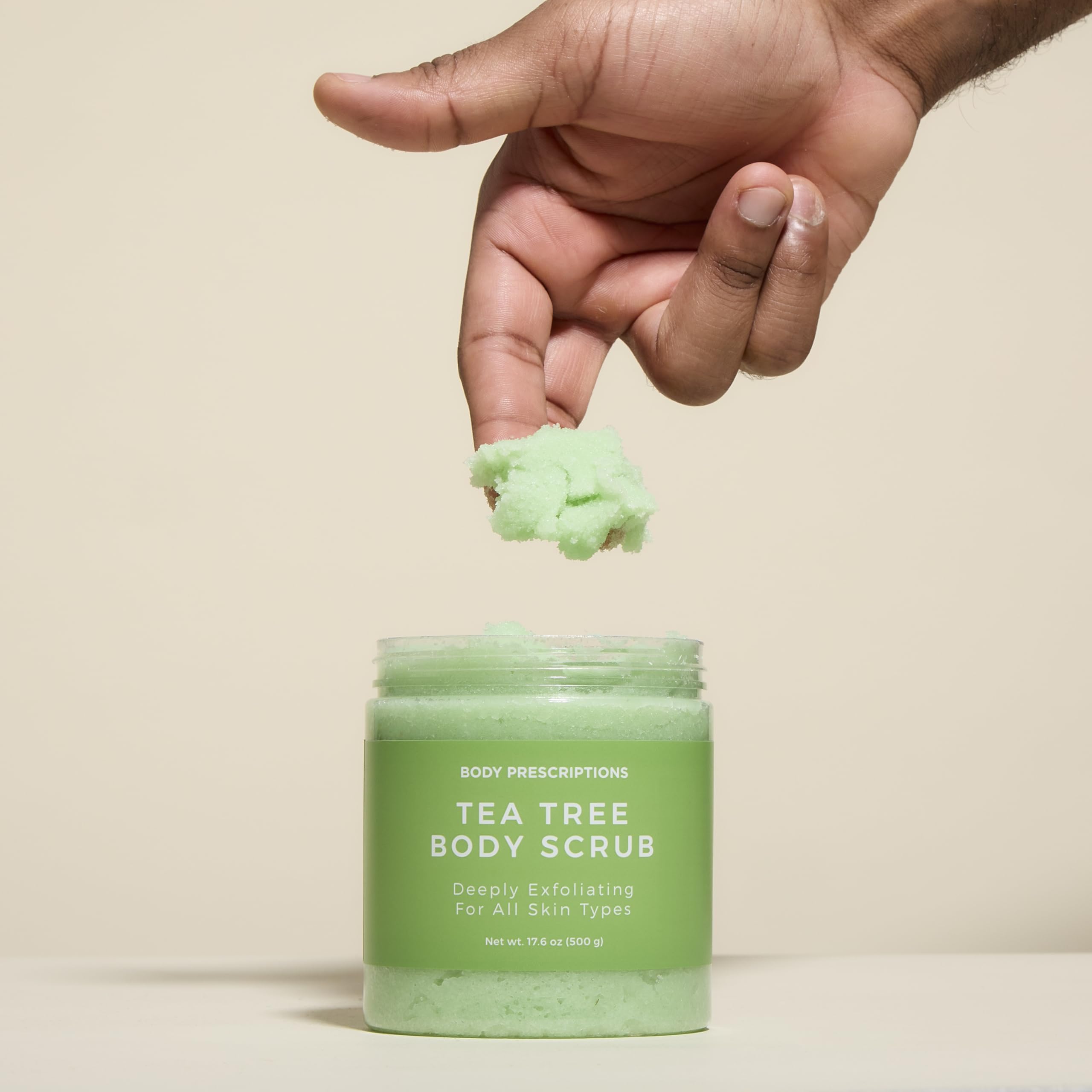 Body Prescription Deep Exfoliating Body Scrub - Cruelty-Free Formula for All Skin Types, 17.64 Ounce (Pack of 1), Tea Tree