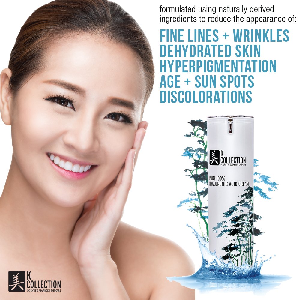 K Collection Pure Hyaluronic Acid Cream for Face | Professional Grade | Korean Inspired Skincare | May Help Smooth the Appearance of Wrinkles & Brightens for More Youthful-Looking Skin |1 fl oz