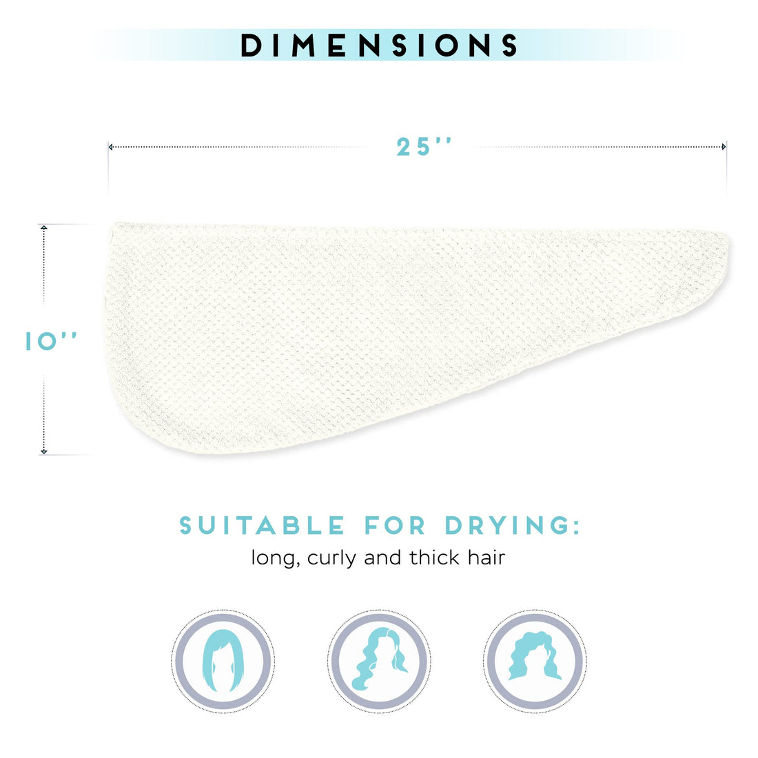 SimpleField 2 Pack Microfiber Hair Towel Wrap for Women, Anti Frizz Quick Drying Hair Turban for All Hair Style, Absorbent and Lightweight (Ivory)