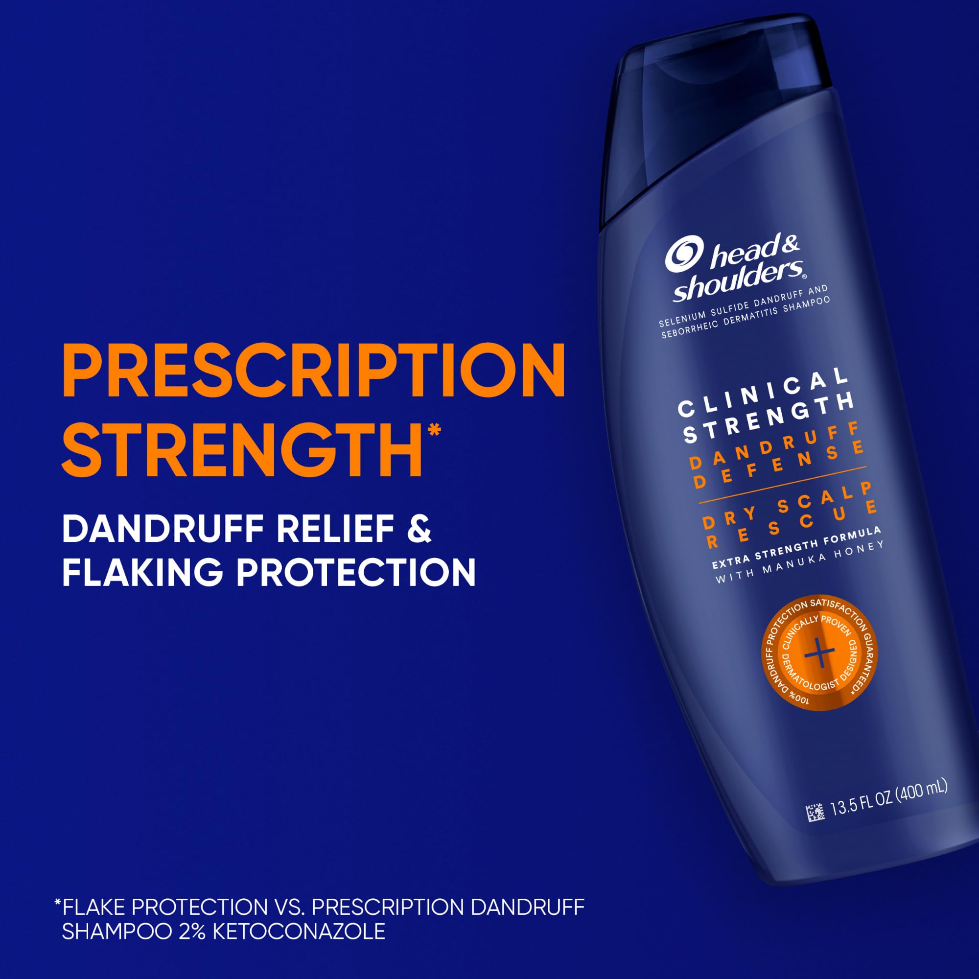 Head & Shoulders Dandruff Shampoo and Conditioner Set, Clinical Strength, Selenium Sulfide Formula, Dry Scalp Relief with Manuka Honey, Up to 100% Flake Protection, 13.5 & 9.1 Fl Oz, 2 Pack