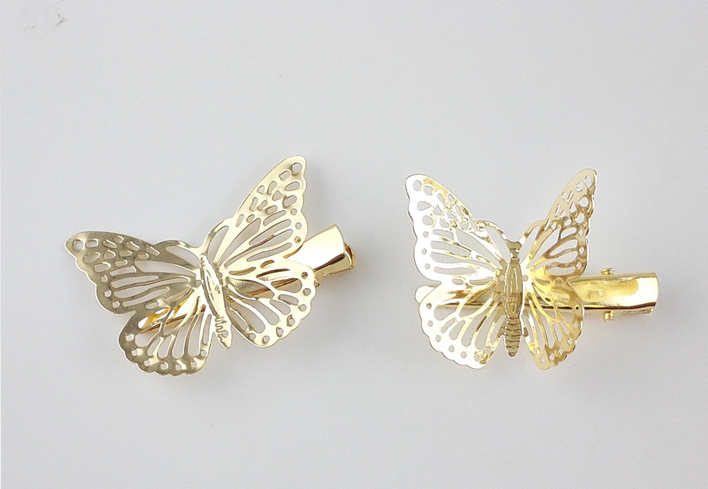 Yueton Pack of 2 Golden Butterfly Hair Clip Hair Accessories