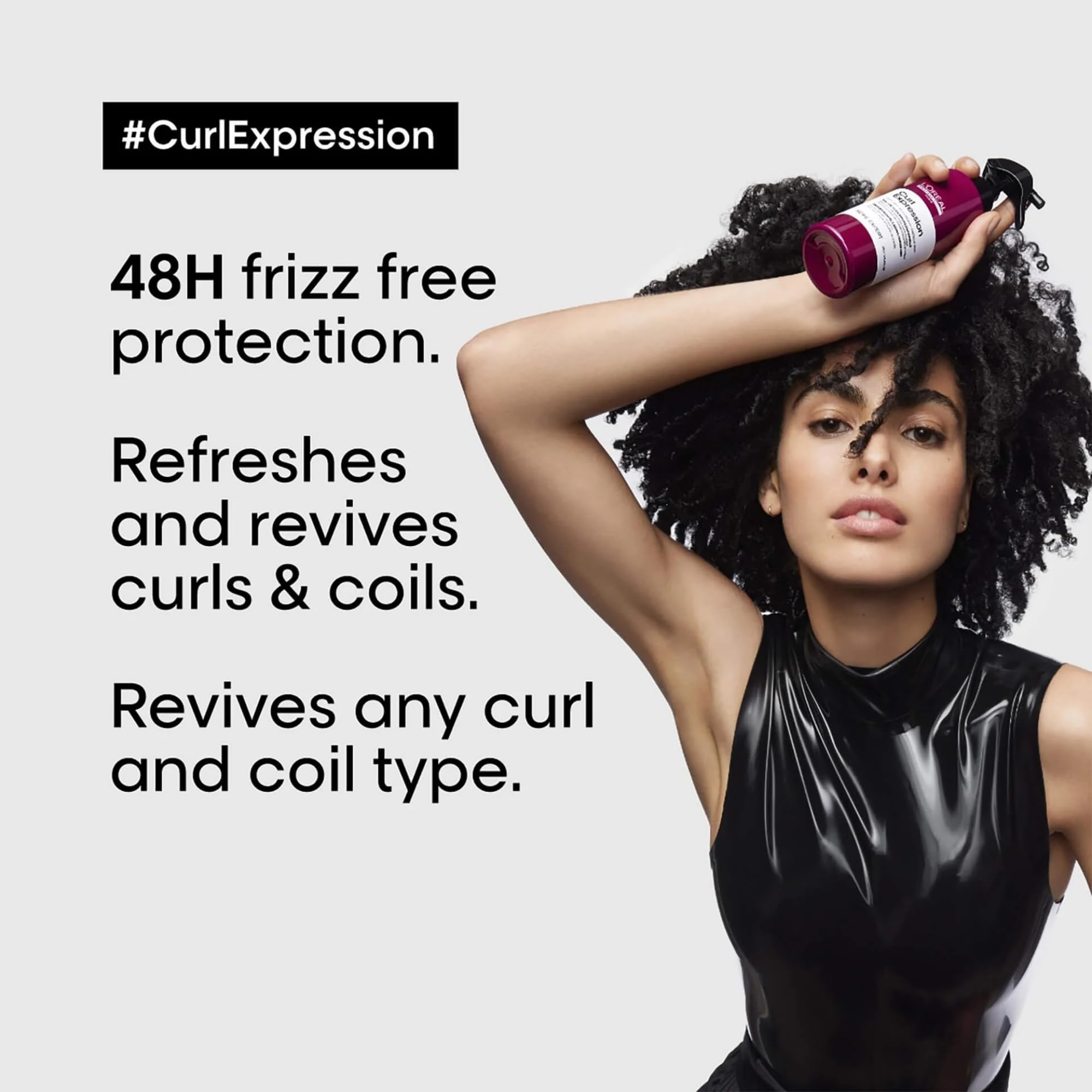 L'Oréal Professionnel Curls Reviver For Curly and Coily Hair - Revives Curls With Frizz Control - Sulfate, Silicone, Paraben and Alcohol Free