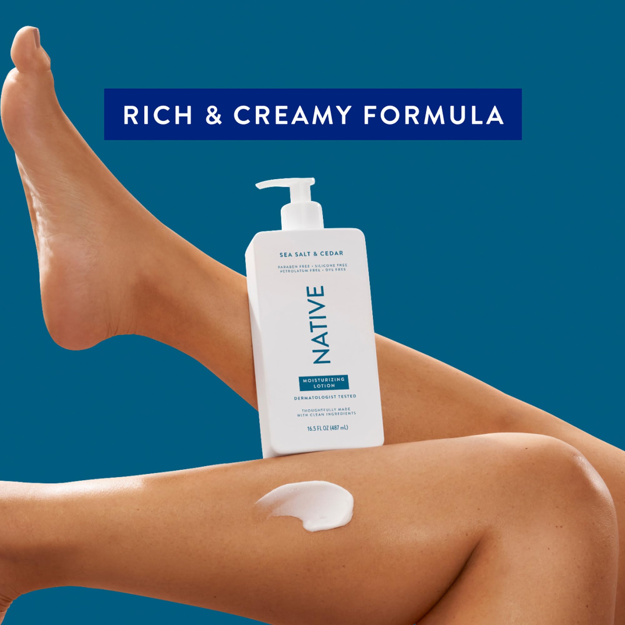 Native Body Lotion Contains Naturally Derived Plant-Based Moisturizers for Women and Men | Restores Dry Skin, Sea Salt & Cedar, 16.5 fl oz