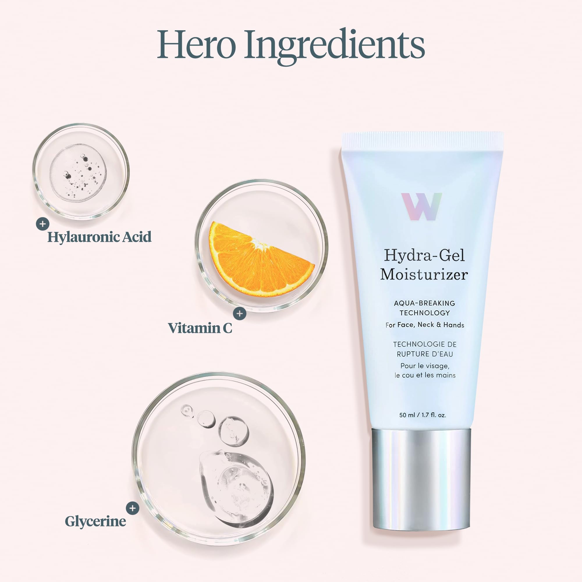Wonderskin Hydra Gel Face Moisturizer, Hydrating Facial Moisturizer, Vitamin C Facial Lotion, Hyaluronic Acid Face Cream, Moisturizing Cream for a Soft Radiant Glow, 1.7oz