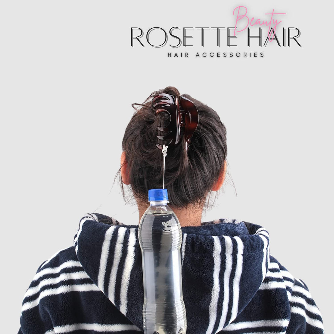 Rosette Large Chic Styling Hair Claw Clip Organic Glass Hair Clips Clamps Indoor Outdoor Hair Grip Hairpins Hairgrip for Women and Girls Hair Barrettes For Thick Hair(Gray) by Rosette