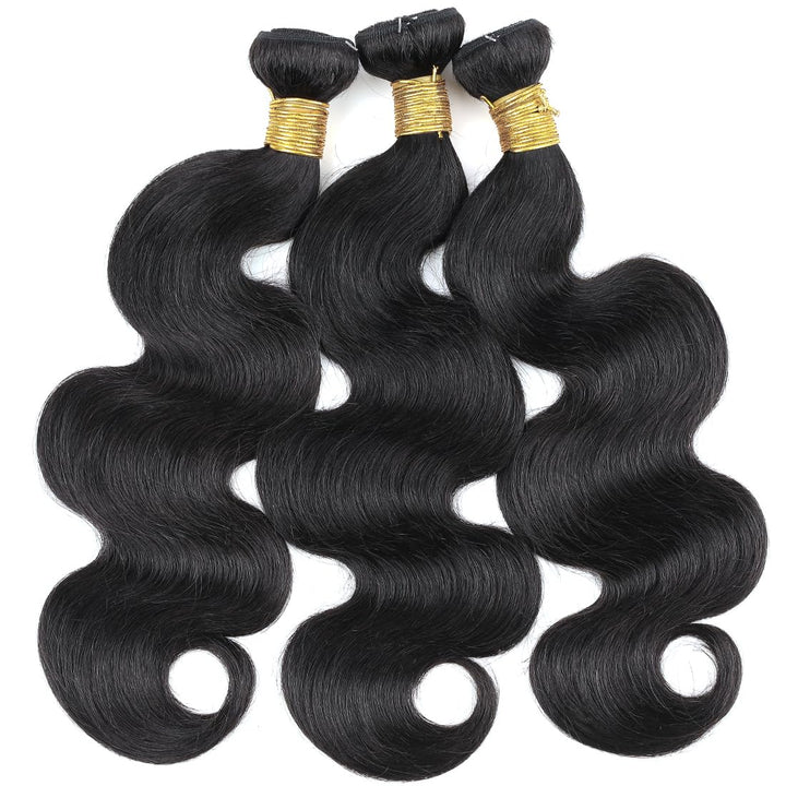 AUTTO Hair Unprocessed Brazilian Virgin Hair Body Wave Hair One Bundle 22inch Virgin Human Hair Weave Weft Extension Natural Black Color (100+/-5g)/pc Can be Dyed and Bleached