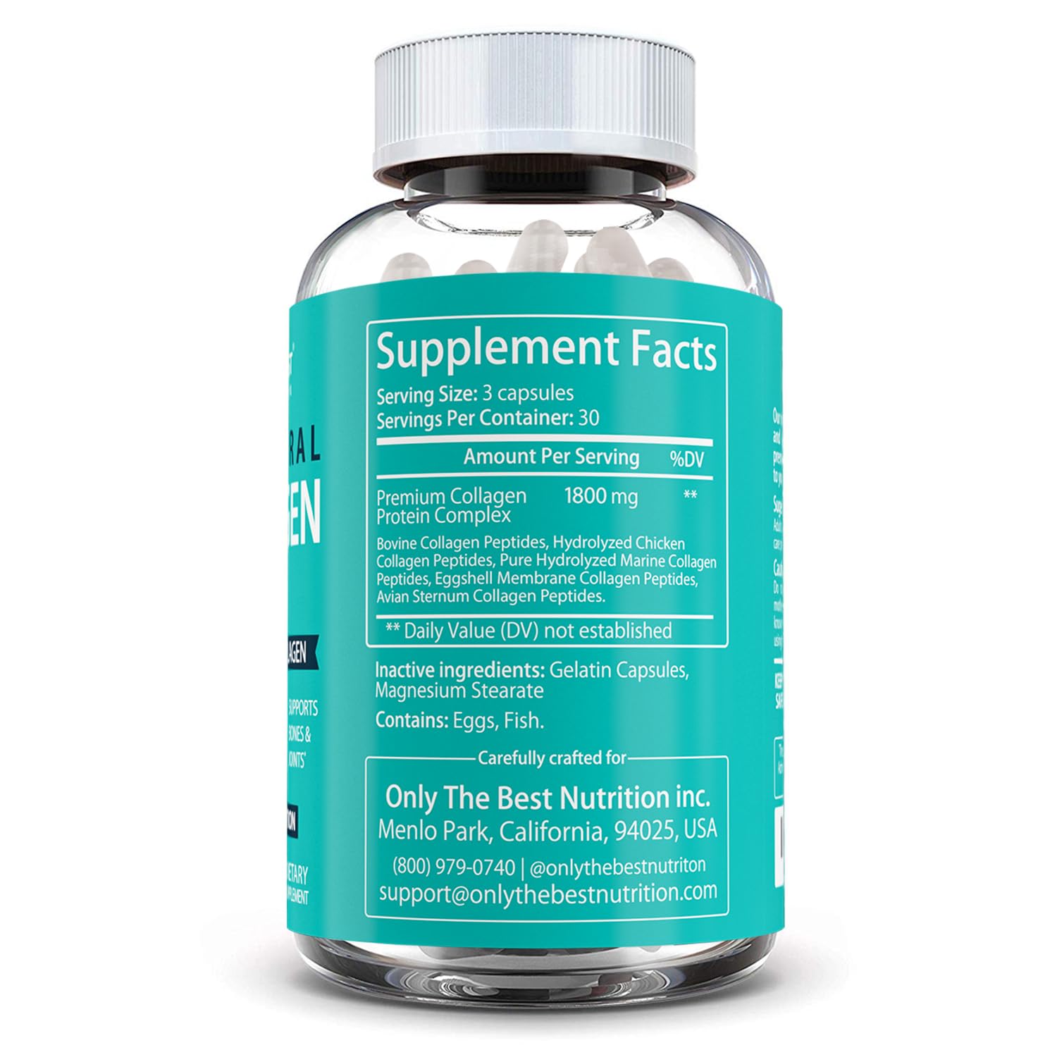 Multi Collagen for Women & Men - Type I, II, III, V, X - Grass Fed, Non-GMO | Hydrolyzed Collagen Complex 5X Absorption - Multi Collagen Peptides Capsules for Skin, Hair, Nails, Tendons, & Joints