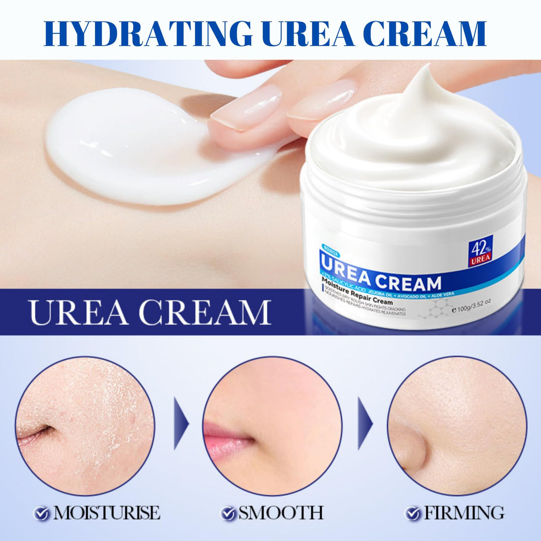 Urea Body Cream 42% - 2pcs Body Lotion for Dry Skin - Salicylic Acid Lotion for Extremely Dry Skin - Urea Cream for Feet - Body Moisturizer Cream - Moisturizes & Softens,Exfoliates Dead Skin