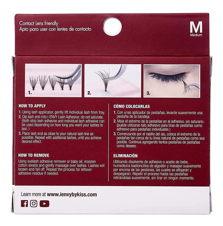 Kiss I Envy Luxe Black Medium Lashes Black