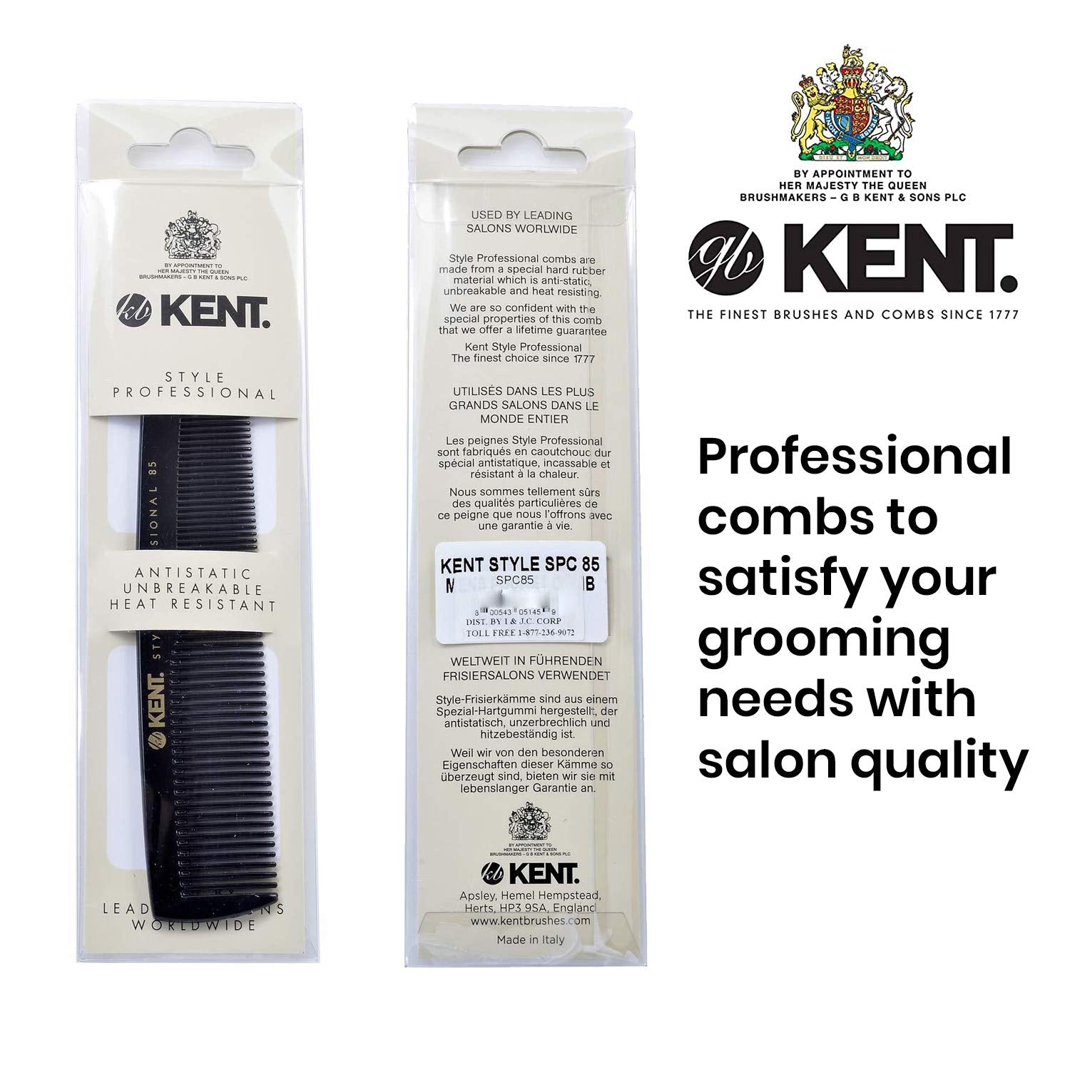 Kent Mens Pocket Comb, Black