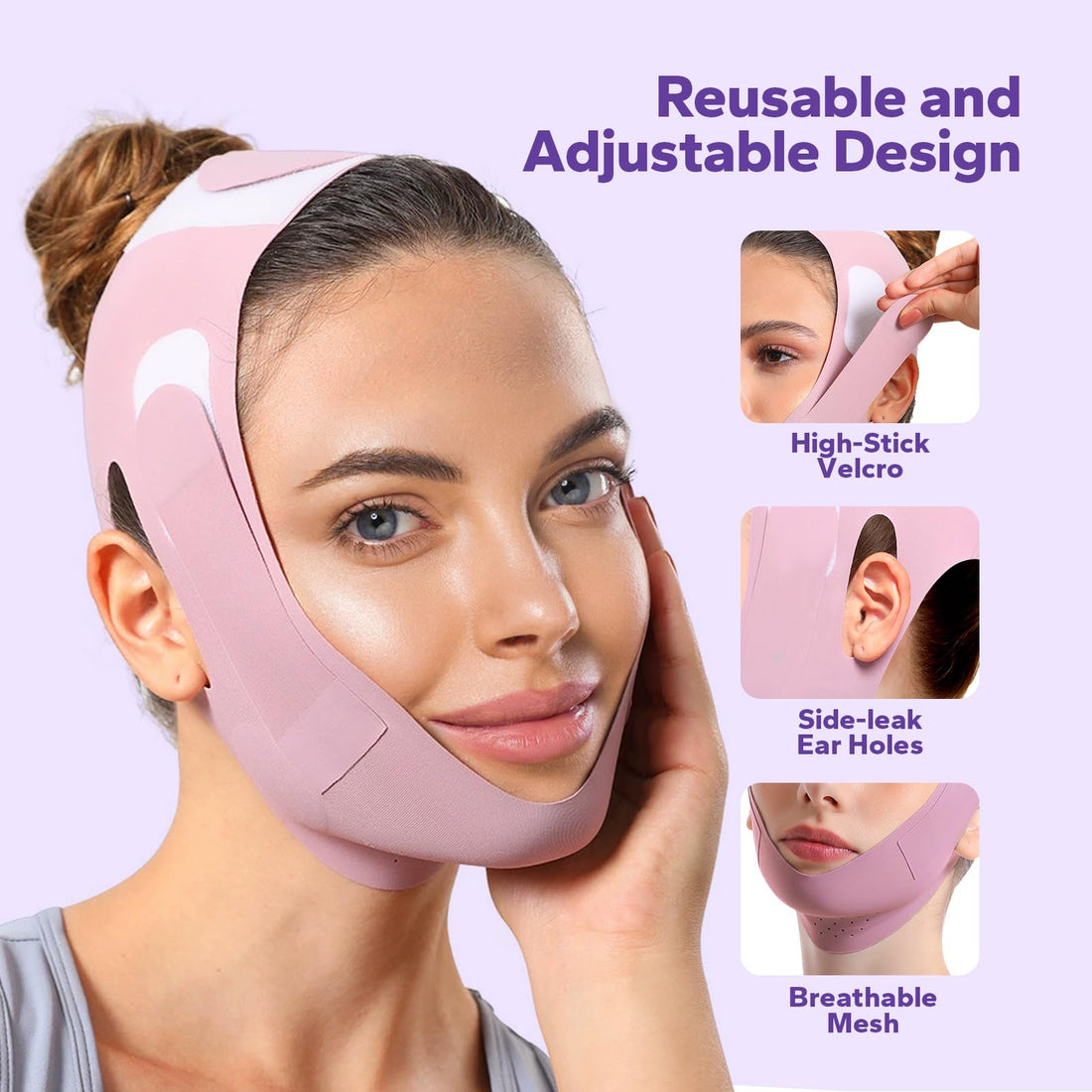 FairyFace V-Line Lifting Chinstrap, V-Line Mask, Chinstrap for Sleeping, Reusable Face Strap, Chin Up Patch, V-Shaped Belt, Shaped Face Mask for Sagging