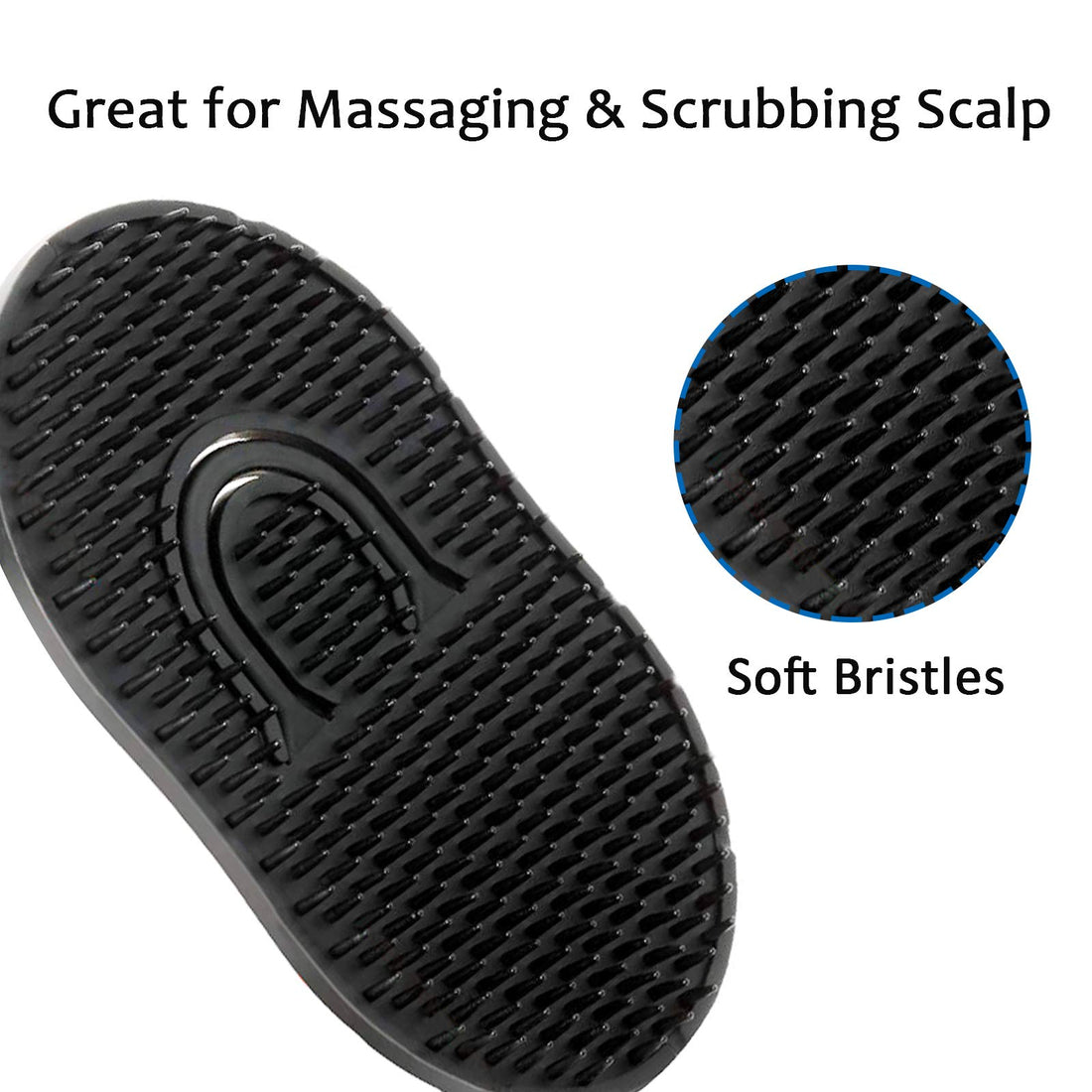 Pocket Scalp Massager Brush for Men's Short Hair - Portable Soft Palm Hair Brush and Shampoo Combs, Set of 6, Black