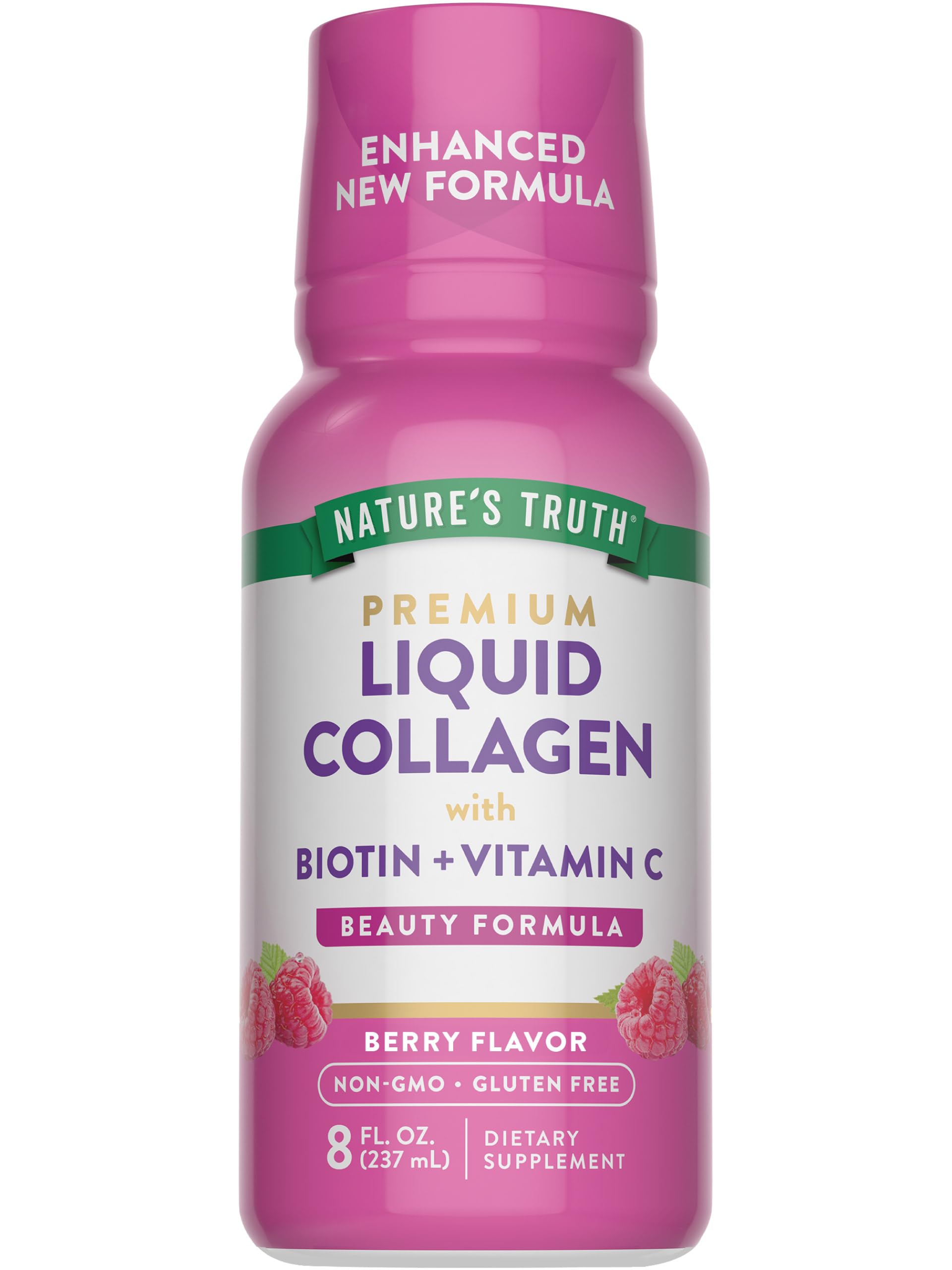 Nature's Truth Liquid Collagen | with Biotin | Berry Flavor | 8 oz | Non-GMO and Gluten Free Supplement