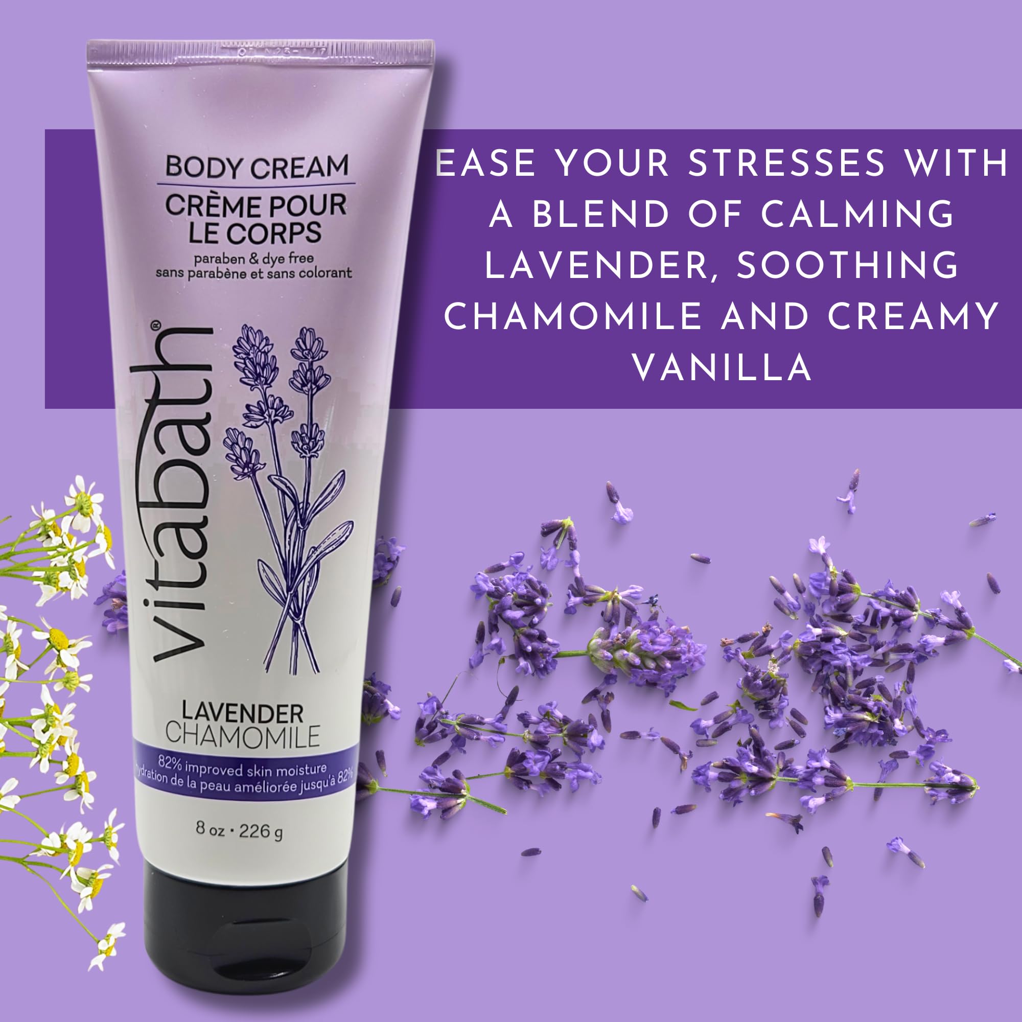 Vitabath Body Cream, Lavender Chamomile, 8 Fluid Ounce