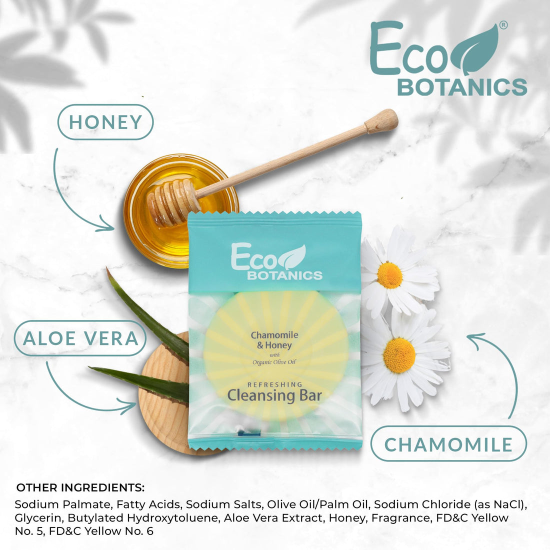 Eco Botanics Travel-Size Hotel Cleansing Bar Soap 0.5 oz (Case of 100)