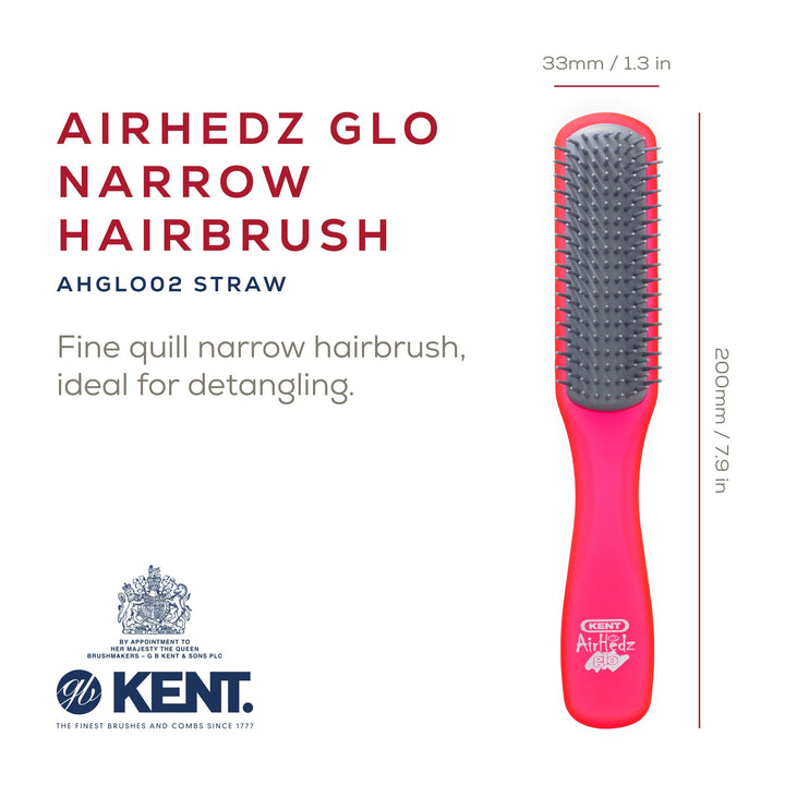 Kent Airhedz Glo Flat Hairbrush for Short Hair