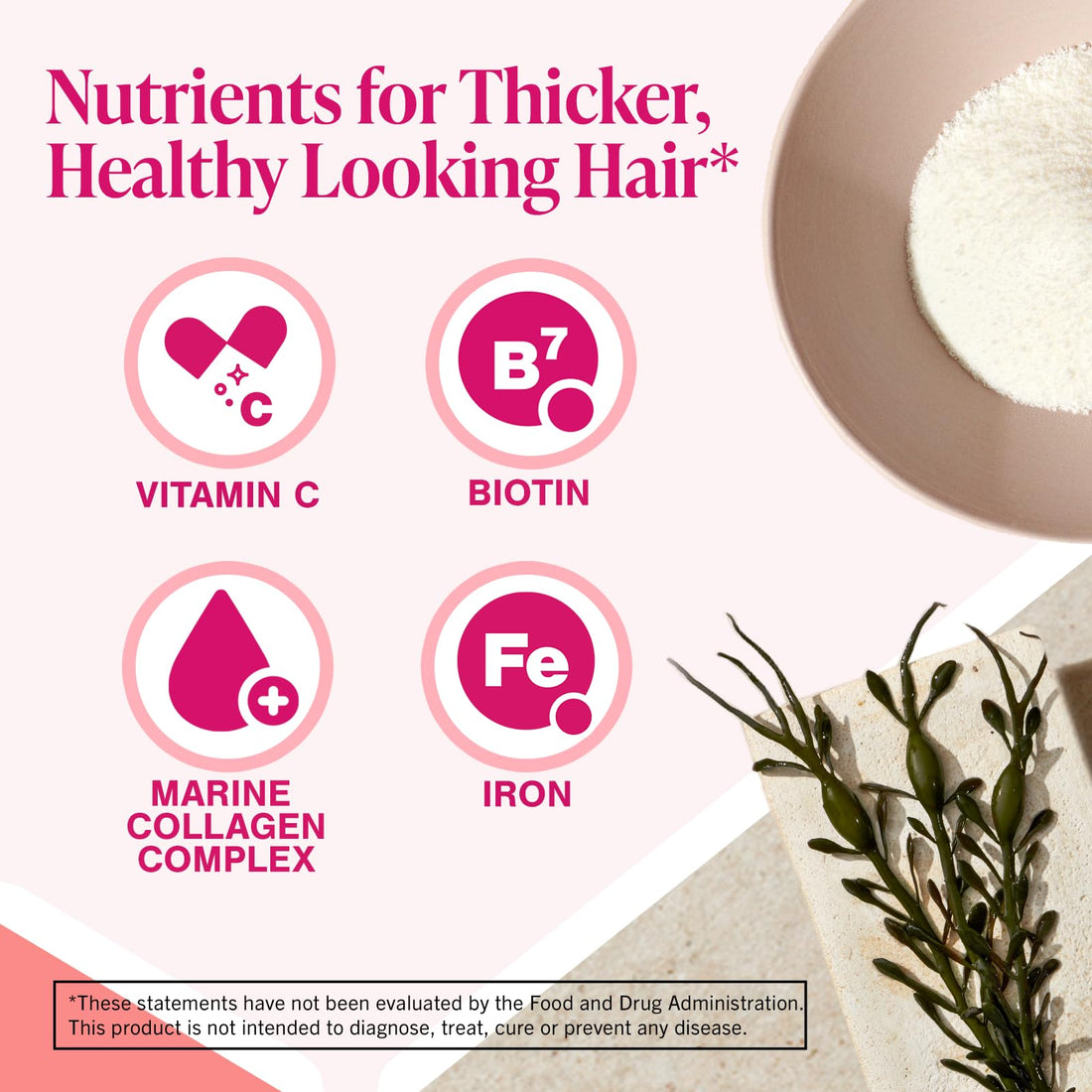 Viviscal Hair Growth Supplements for Women, Dietary Hair Supplement Tablets With AminoMar Collagen Complex, Biotin, Zinc, Vitamin C, and Iron, Nourish Thinning Hair, 30 Day Supply, 60 Count