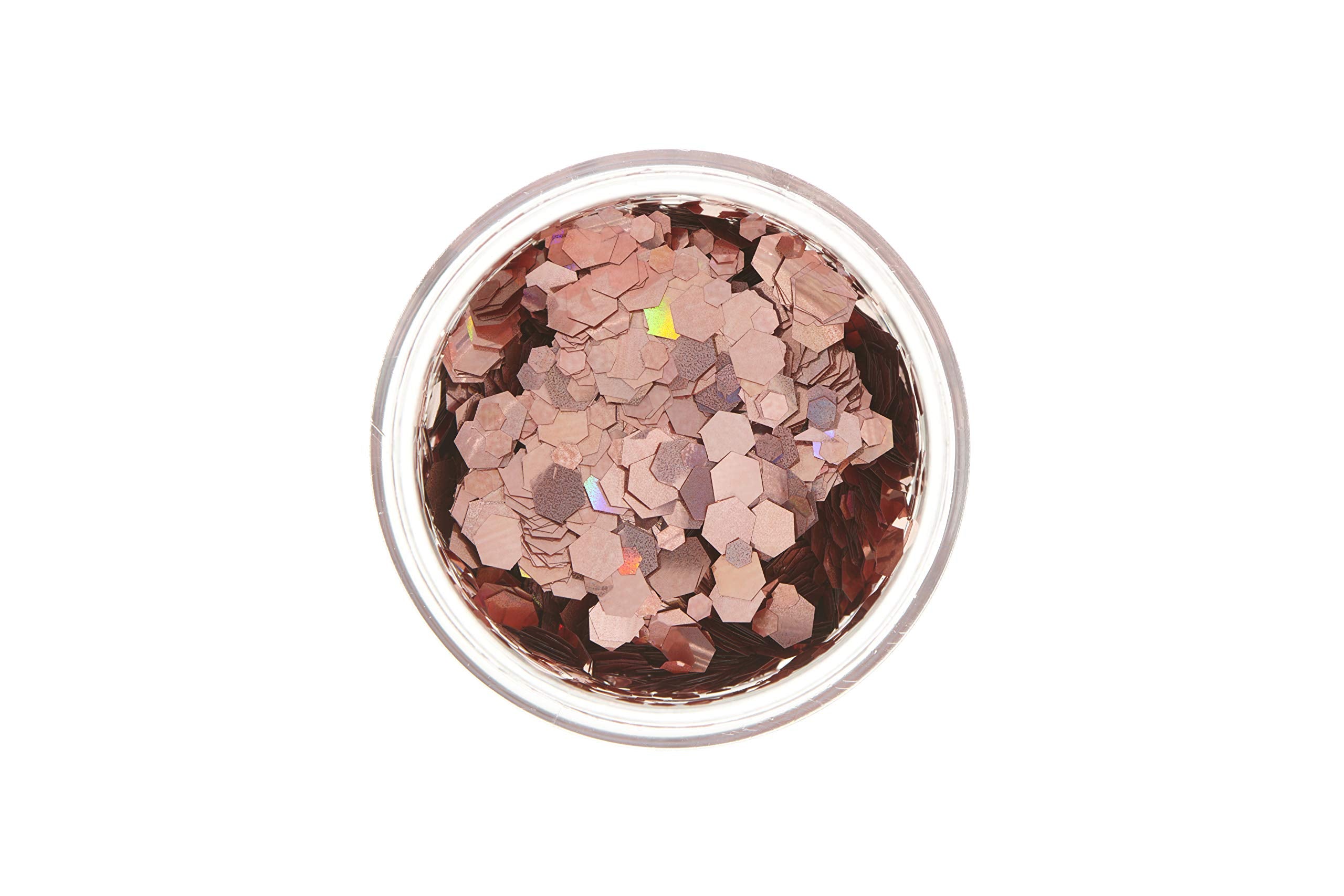 Moon Glitter Holographic Chunky Glitter 100% Cosmetic Glitter for Face, Body, Nails, Hair and Lips - 0.10oz - Rose Gold