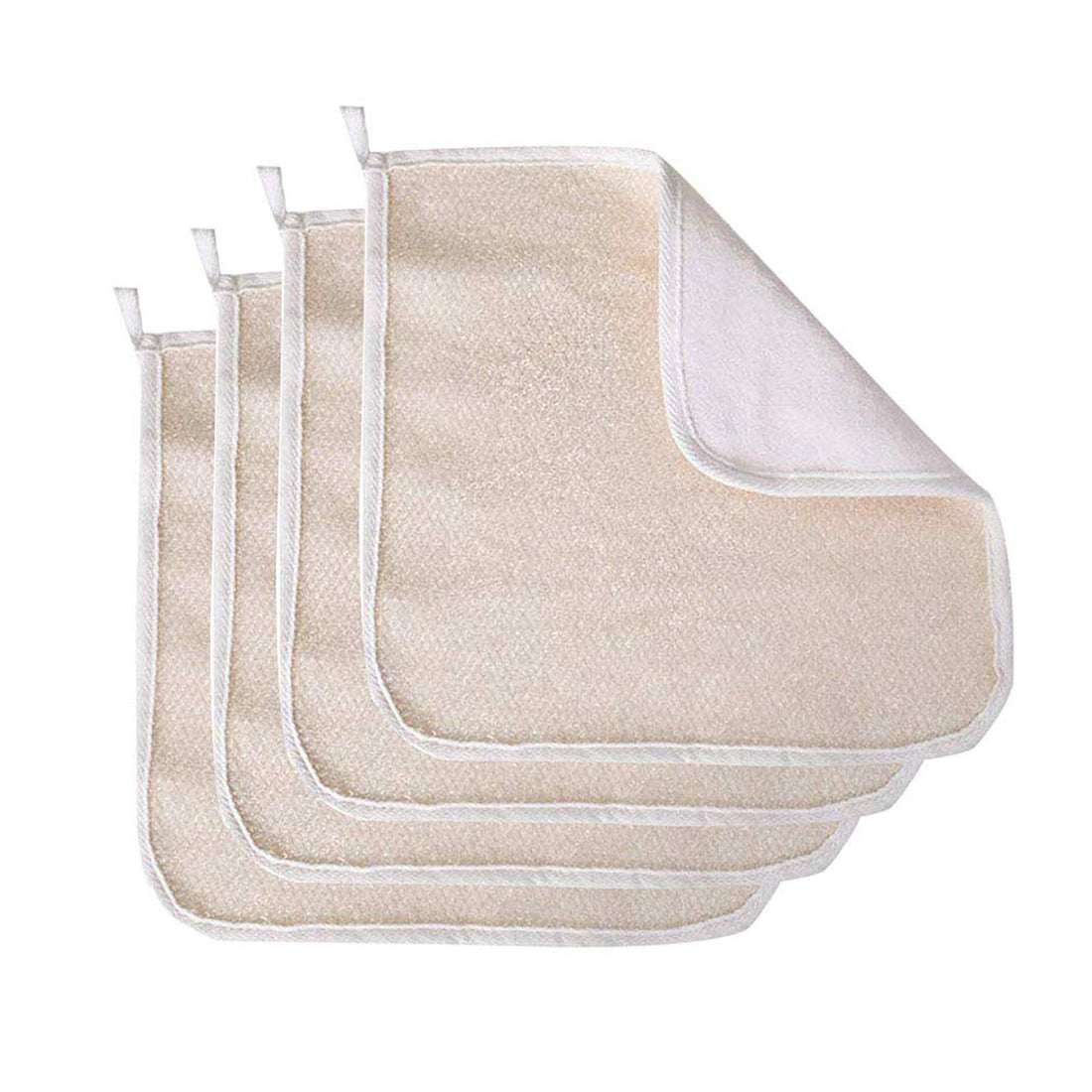 4 Pack Exfoliating Face Body Wash Cloth, Soft-Weave Scrub Towel for Beauty Skin Care, Home Massage Bath Cloth, Shower Scrubber, Dead Skin Removal
