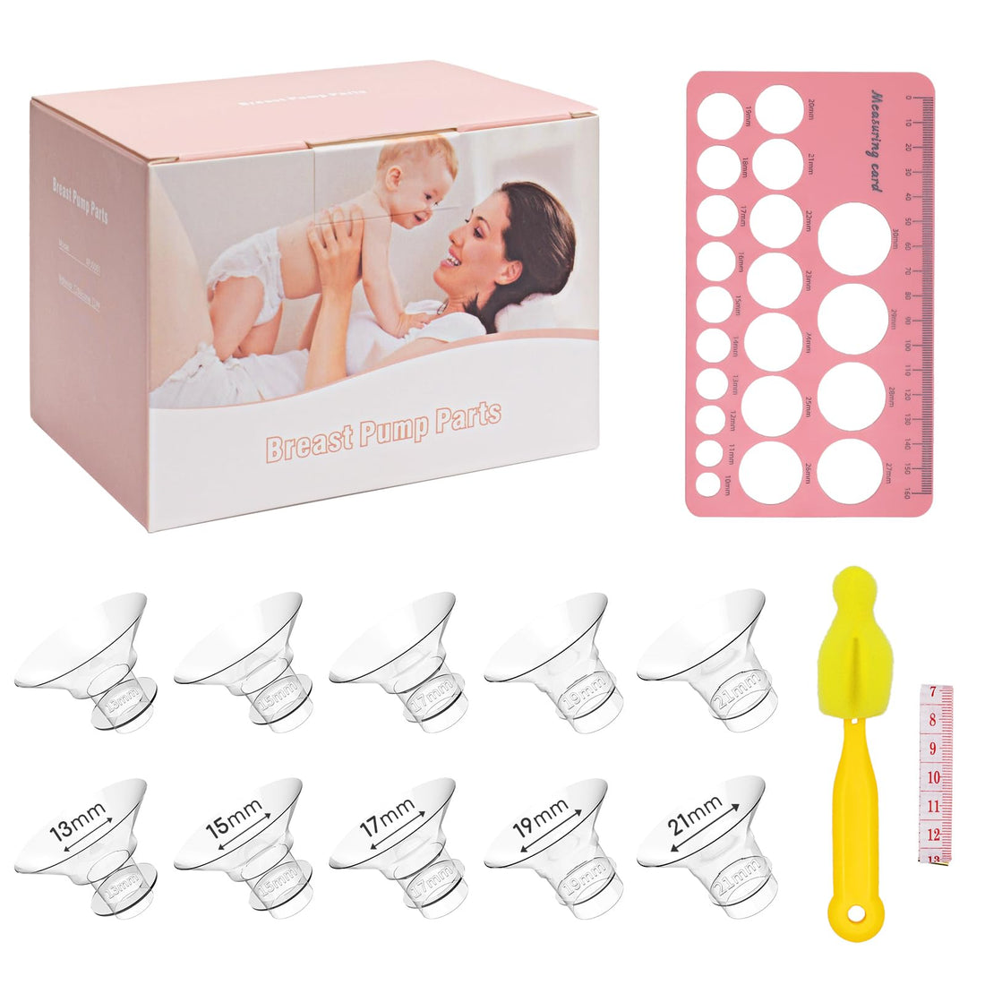 21mm Flange Inserts Compatible with Medela/TSRETE/Momcozy S9 S10 S12 Wearable Cups & Spectra S1 S2, 24mm Breast Pump Shields Reduce Nipple Tunnel Down to 21mm, 2pcs