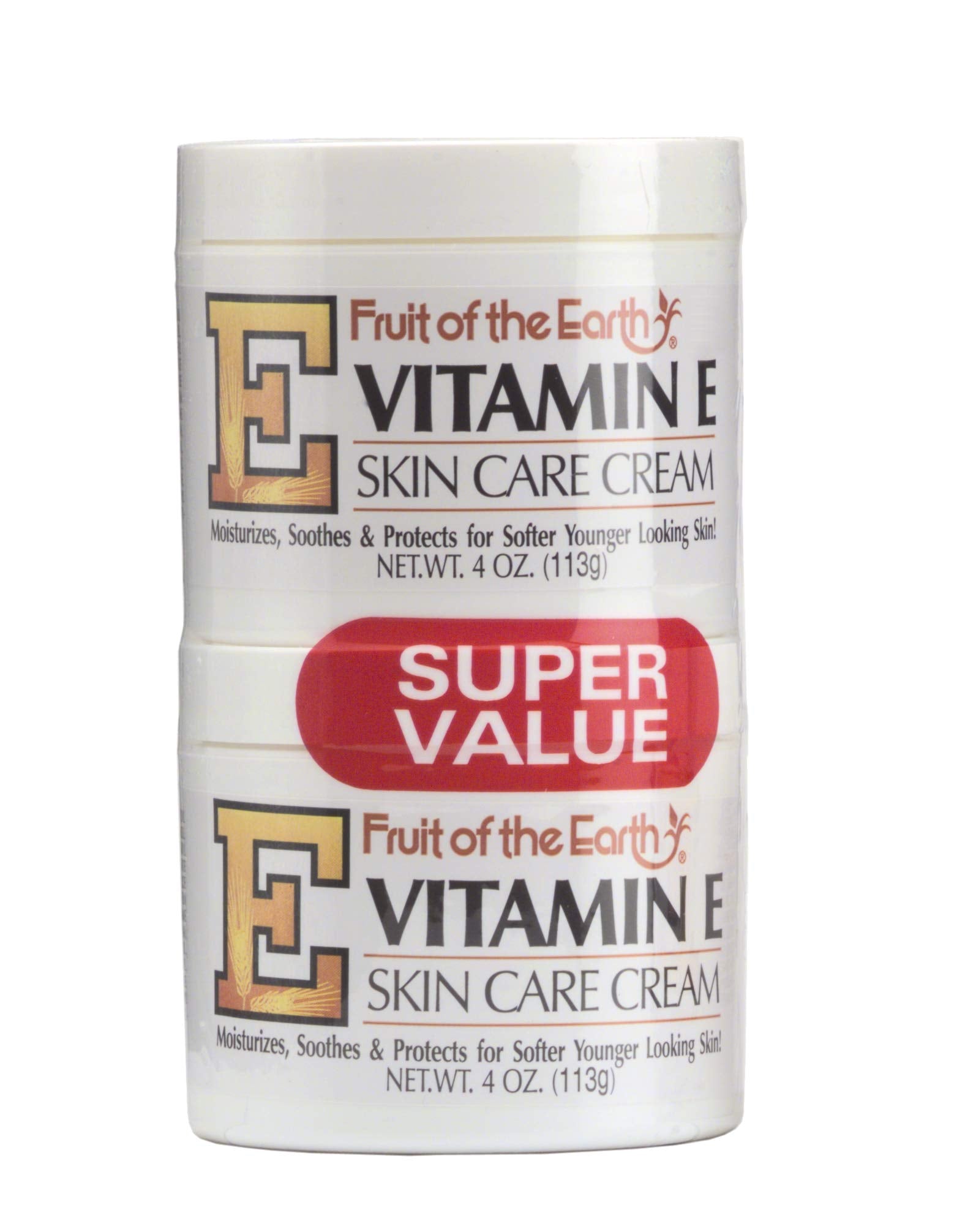 Fruit Of The Earth Bogo Cream Vitamin-E 4 Ounce Jar (118ml) (2 Pack)