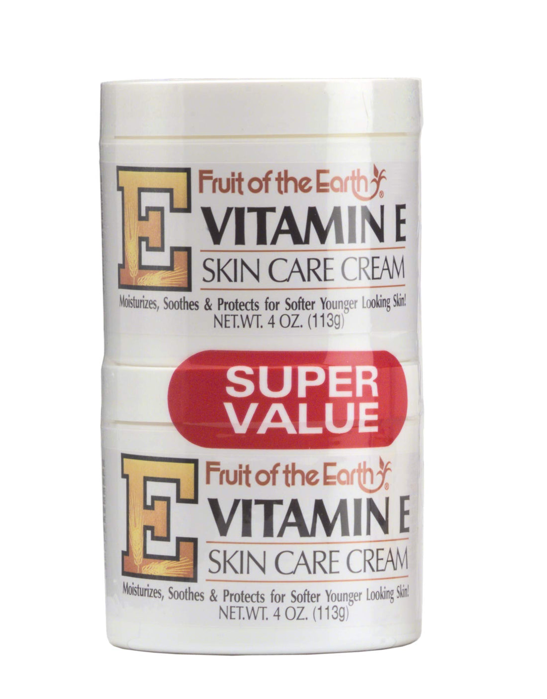 Fruit Of The Earth Bogo Cream Vitamin-E 4 Ounce Jar (118ml) (2 Pack)