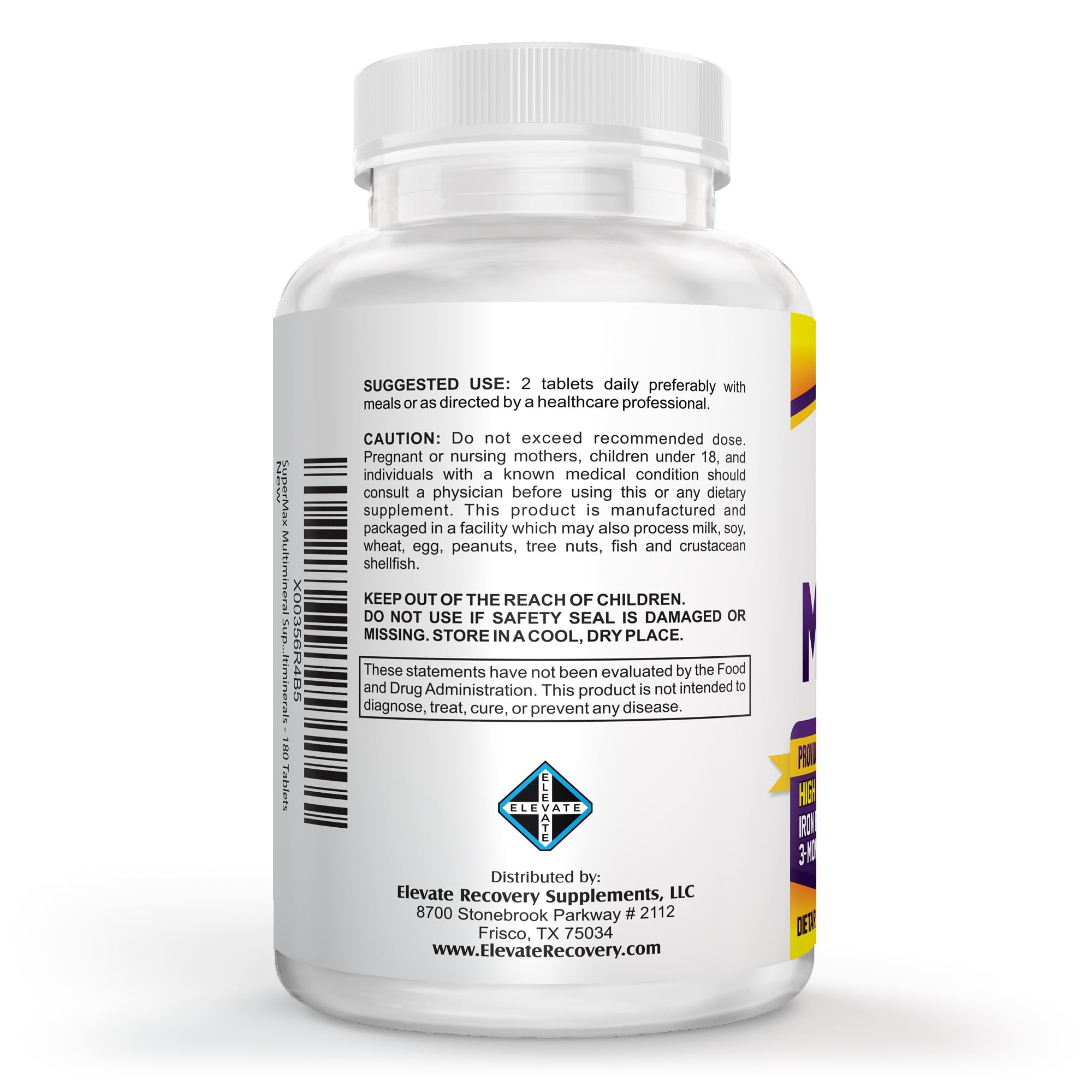 3-Month Multimineral Supplement (Iron Free) with 72 Trace Minerals - Natural Multiminerals - High Potency Multi Mineral Supplements All-in-1 Formula | 90-Day Supply (180 Tablets)