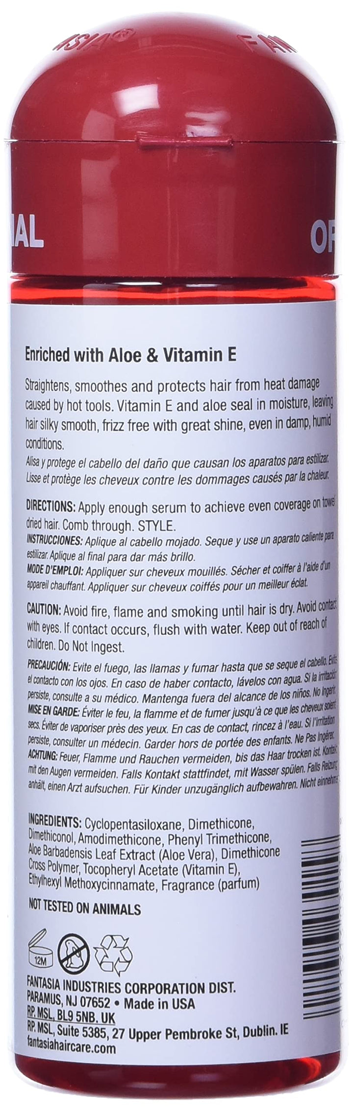 HAIR POLISHER HEAT PROTECTOR STRAIGHTENING SERUM By FANTASIA Serum