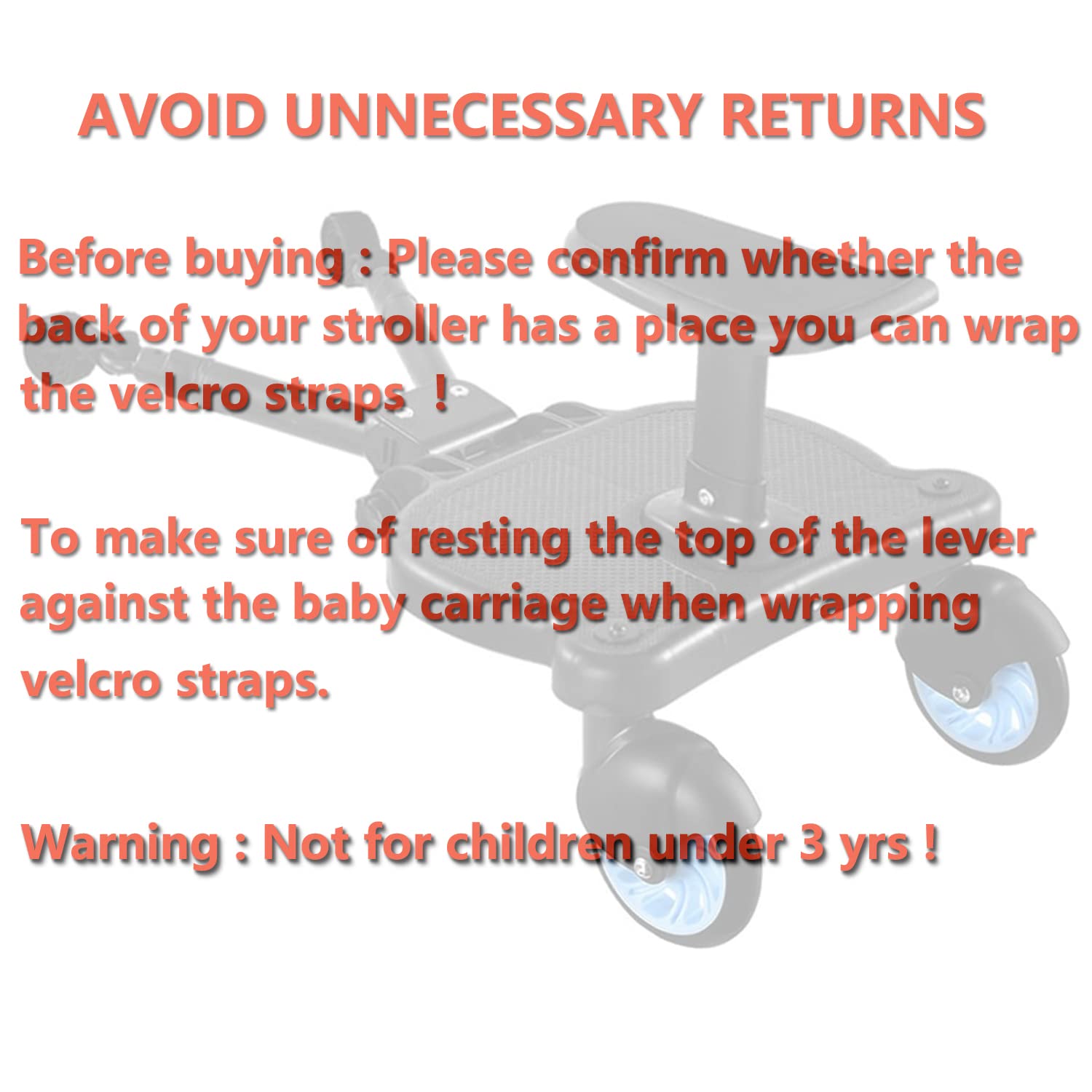 Universal Stroller Board with Detachable Seat,Stroller Glider Board Suitable for Most Brands of Strollers, Holds Children Up to 55 lbs (Blue)