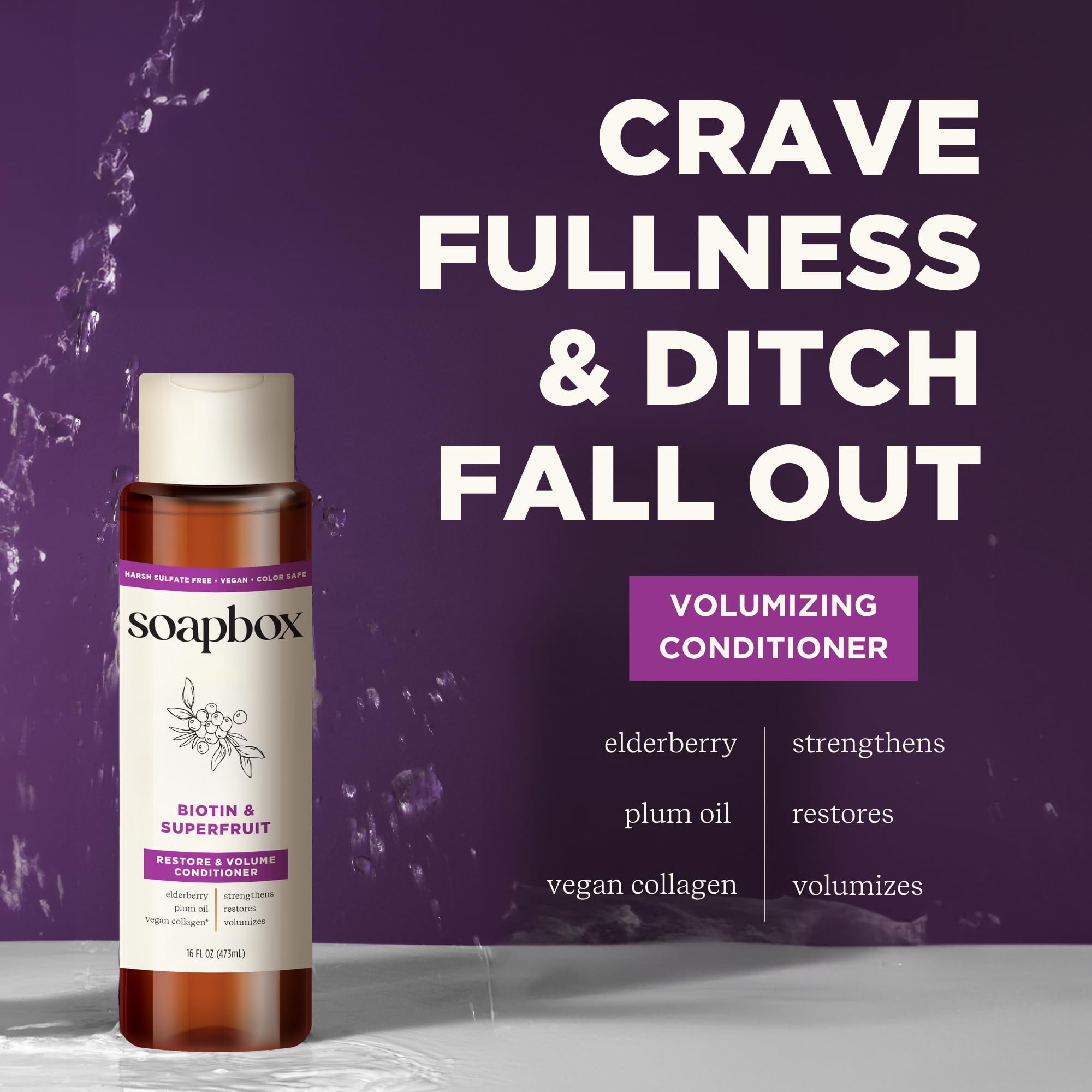 Soapbox Biotin & Superfruit Shampoo & Conditioner Set with Vegan Collagen, Aloe and Shea Butter, Sulfate Free, Paraben & Silicone Free, Color Safe and Vegan Hair Products, 1 Liter Each (Pack of 2)