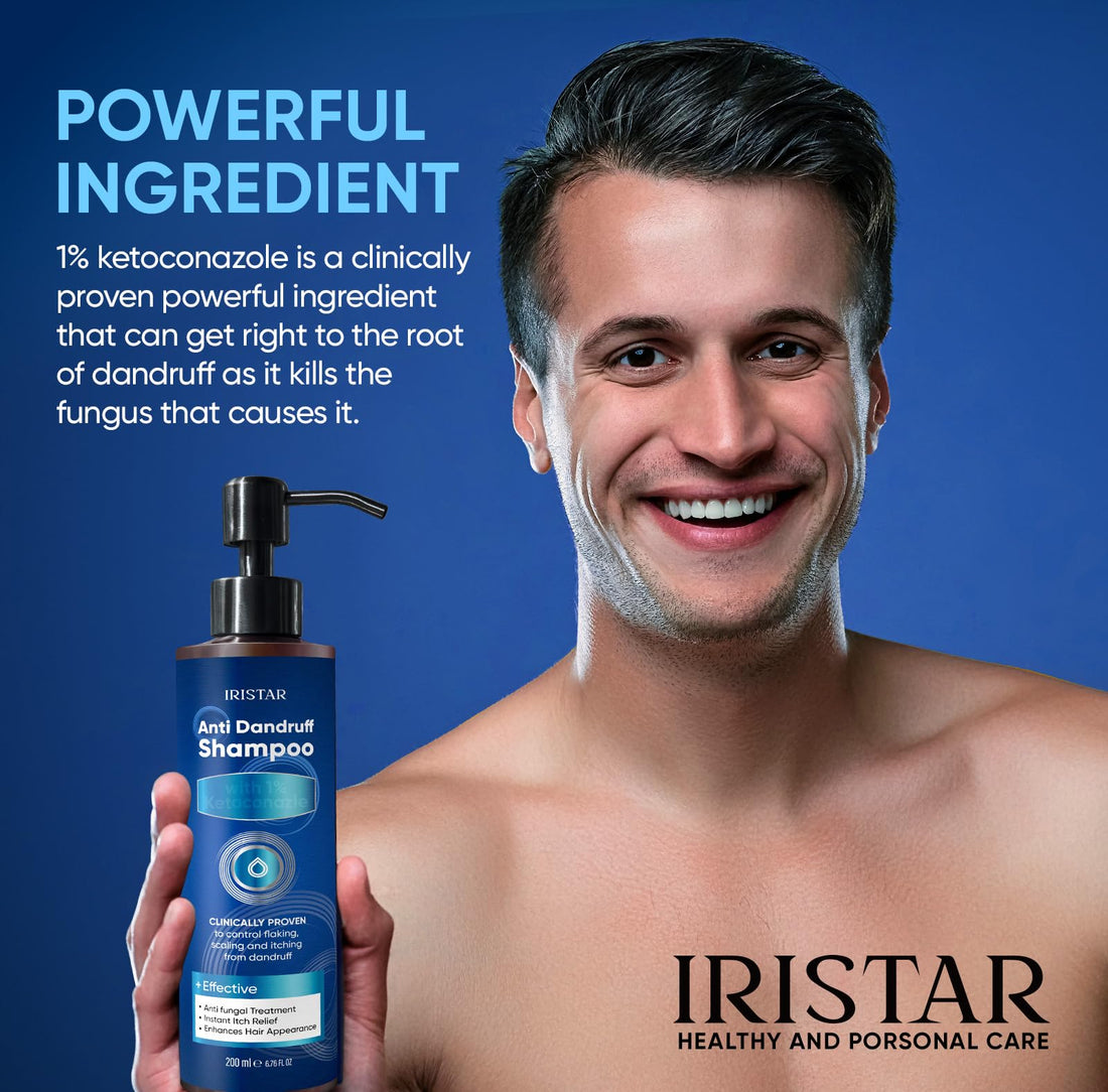 IRISTAR Medicated Shampoo For Seborrheic Dermatitis: Anti-Dandruff Treatment for Itchy Scalp, Dermatitis, Anti-Fungal Care for Men & Women, Controls Oil, Flaking & Scalp Irritation