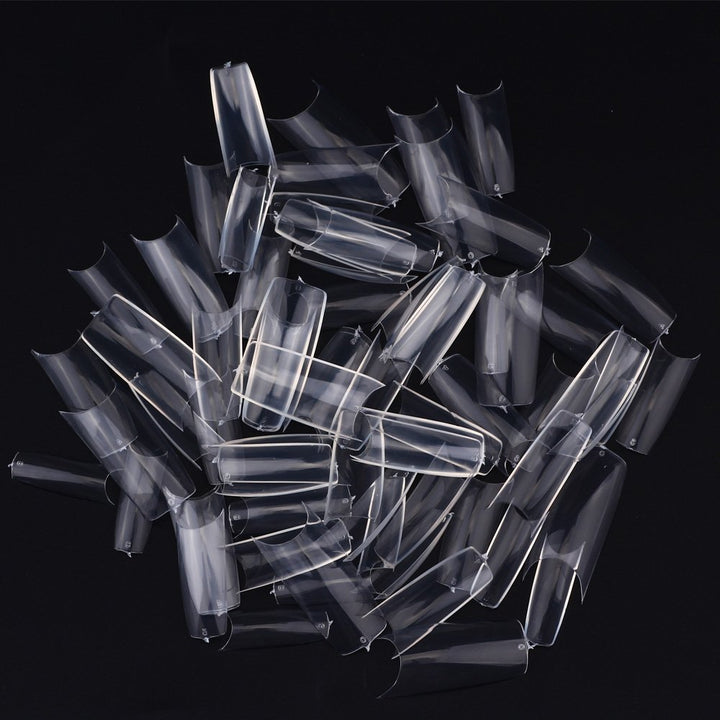 enForten 500pcs Clear Color Well Less Nail Tips Half Cover Acrylic UV Gel French False Nails 10 Sizes for Nail Salons and Home DIY Deco