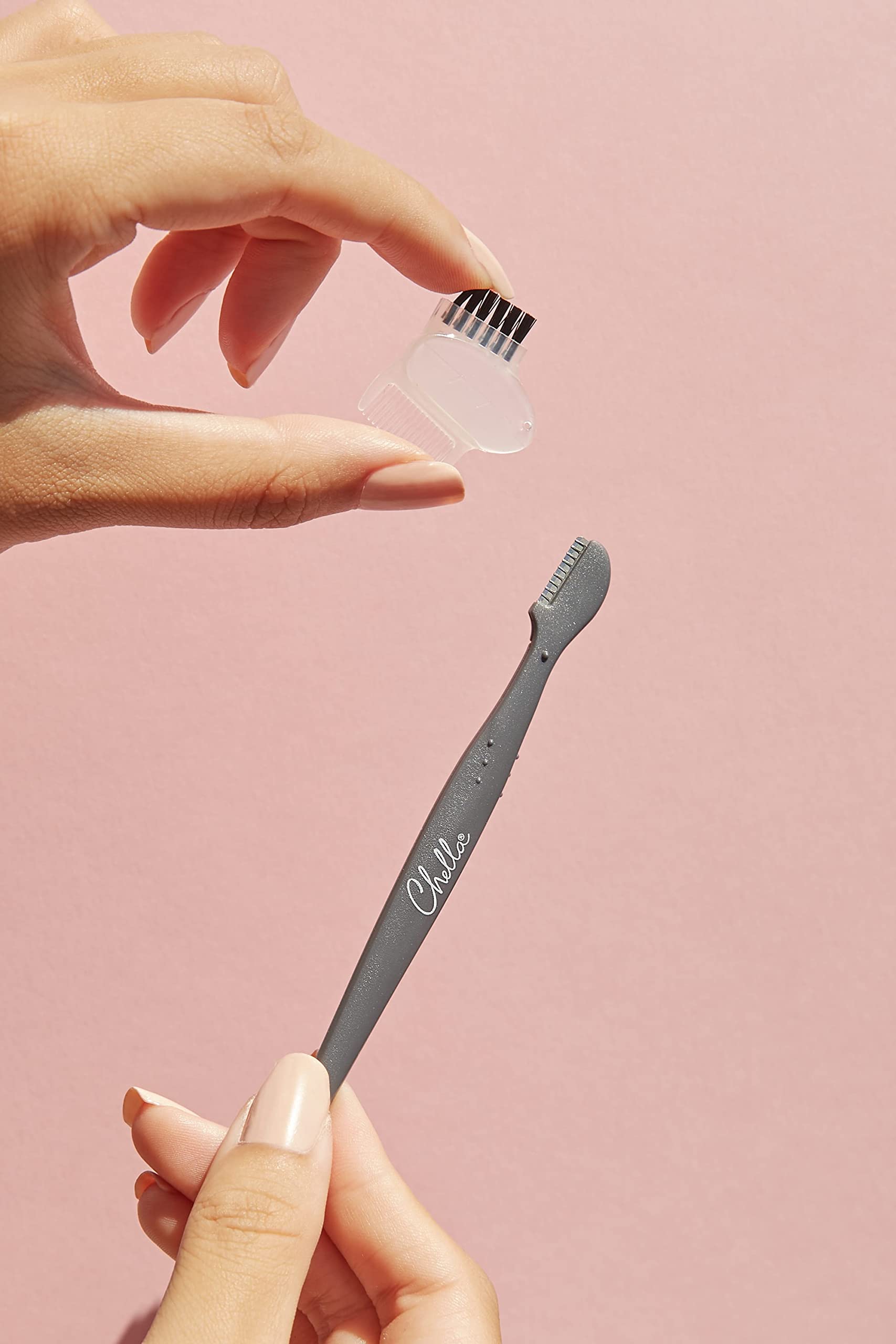 Chella Eyebrow Razor, Brow Razor with Brush and Comb, Pack of 2