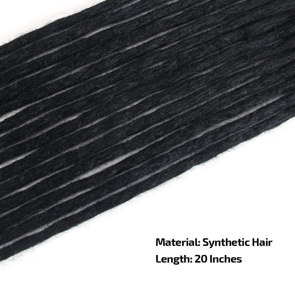 Black-20'' : AOSOME 20pcs/pack Crochet Dreadlock Extensions Synthetic Braids Hair Extension 20inch, Black