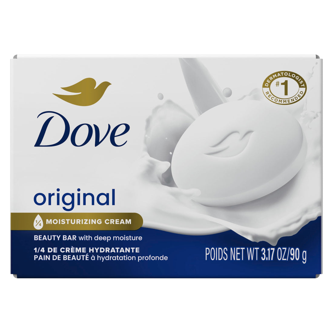 Dove White Moisturizing Cream Beauty Bar, 3.15 Ounce