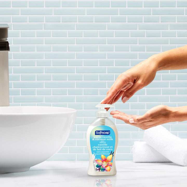 Softsoap Deeply Moisturizing Liquid Hand Soap Pump, Warm Vanilla & Coconut Milk - 11.25 Fluid Ounce, 6 Packs