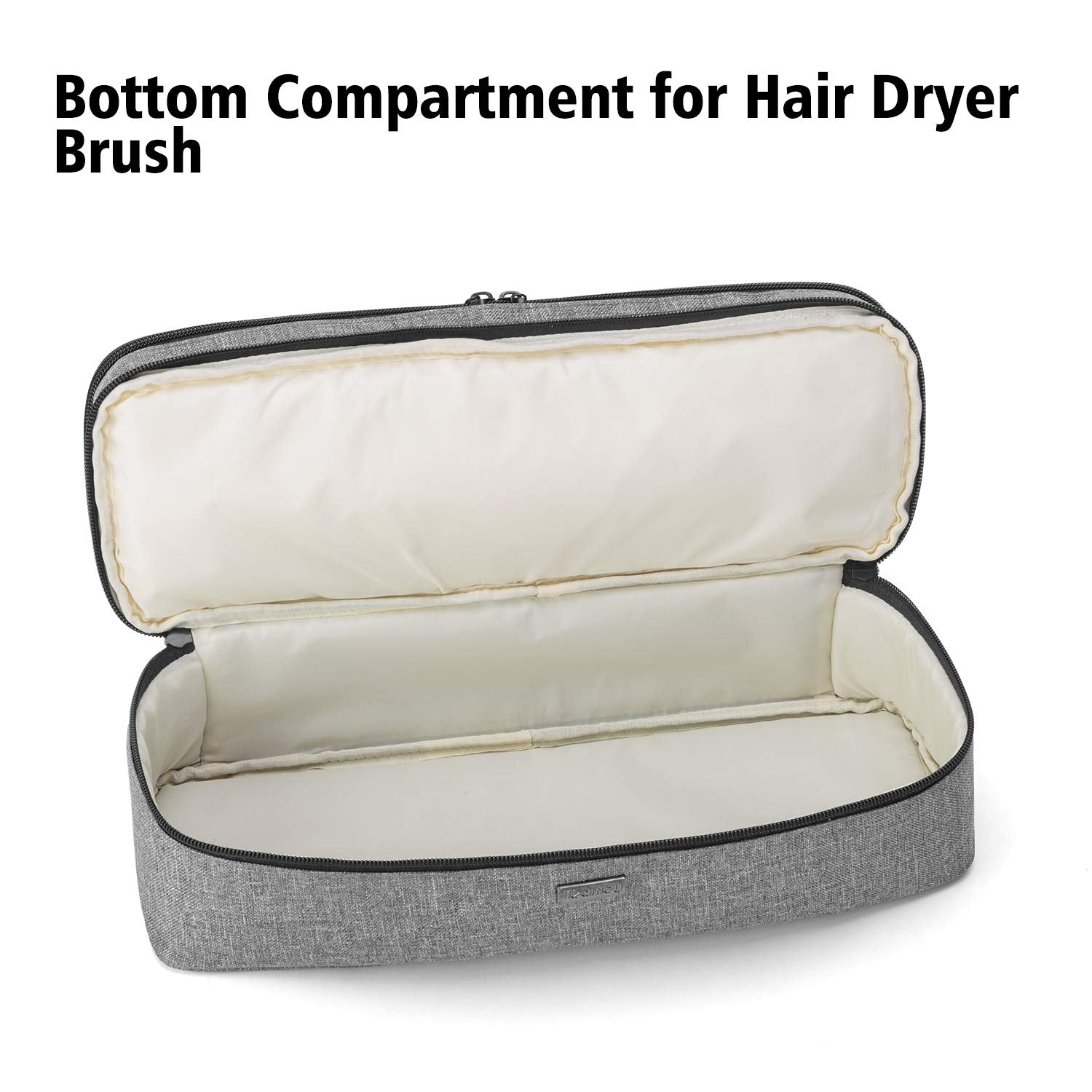 Teamoy Double-Layer Travel Storage Bag Compatible with Revlon One-Step Hair Dryer And Volumizer Hot Air Brush and Attachments, Gray