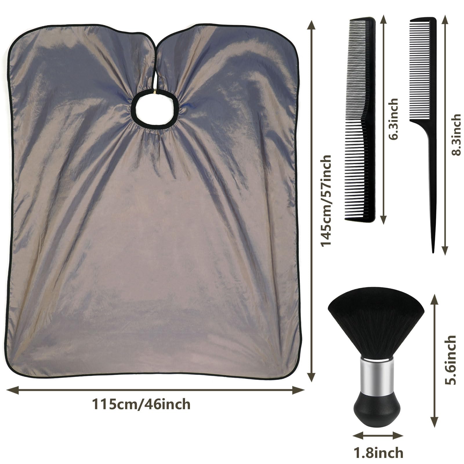 Professional Hair Cutting Cape with Neck Duster Brush, Salon Barber Cape, Hair Cutting Accessories (Multicolor Stripe)