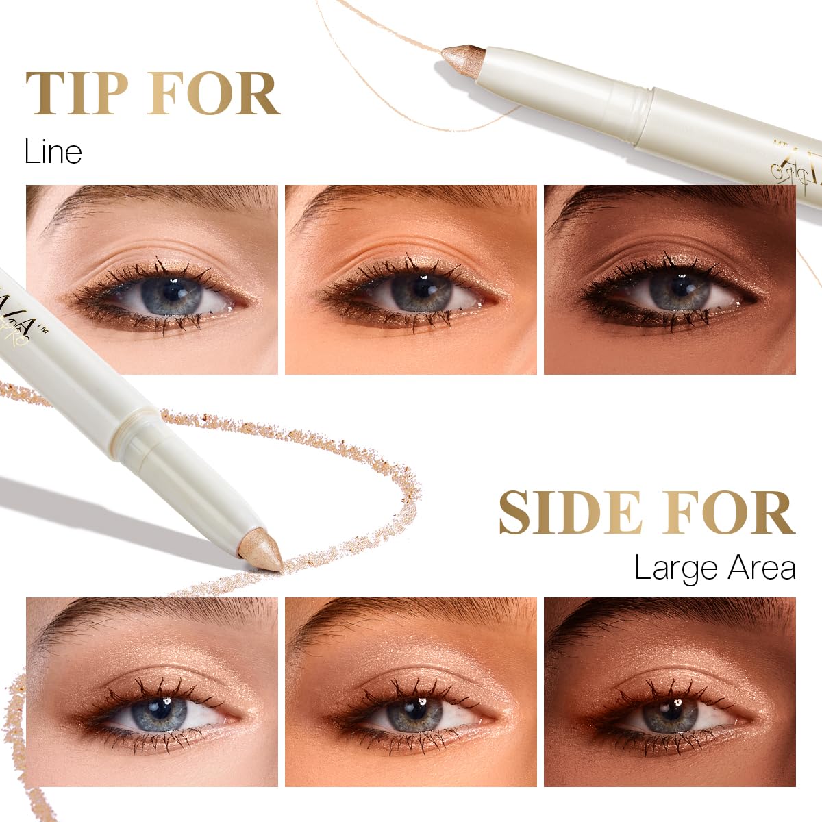 LUXAZA PRO Multi-Purpose Makeup Stick, Cream Shimmer, Eyeshadow Highlighter Makeup Eye Brightener Pencil Sticks Cosmetics #S1