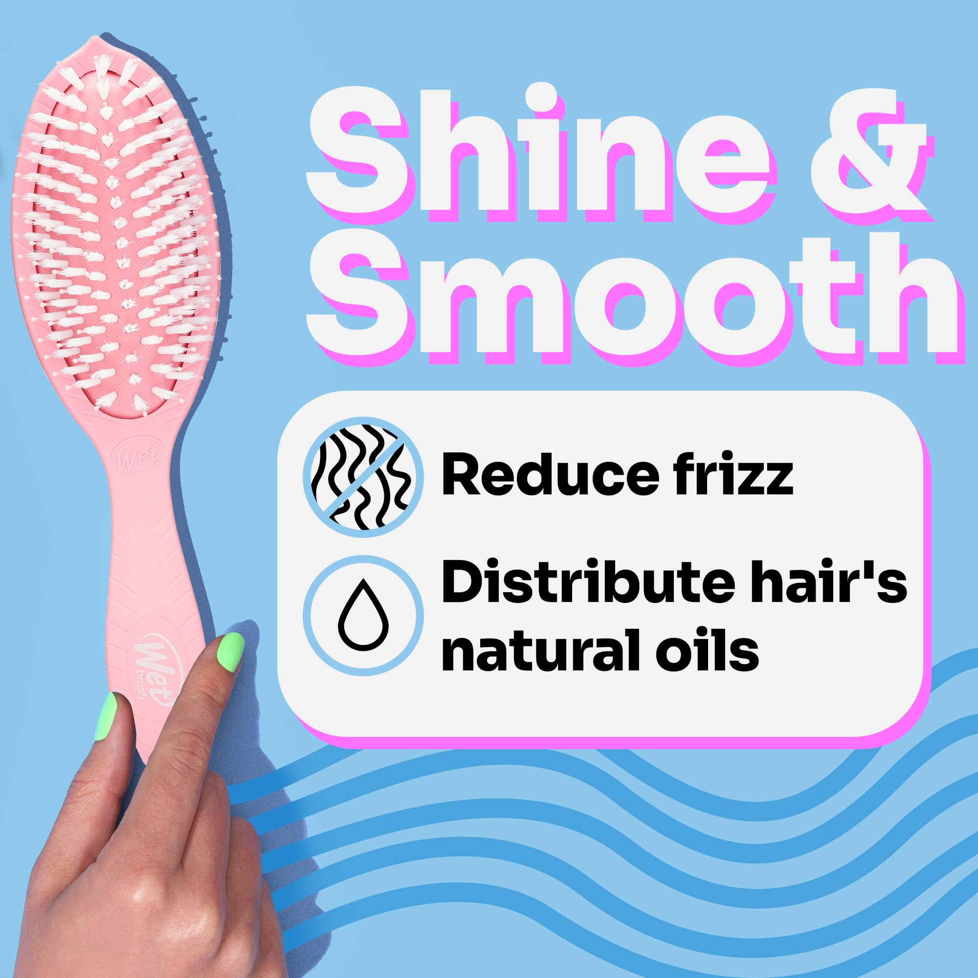 Wet Brush Hair Brush Go Green Treatment & Shine, Eco-Friendly, biogradable, Shine-boosting bursh With Soft Bristles, Minimizes Pain, Removes knots (Watermelon Oil)