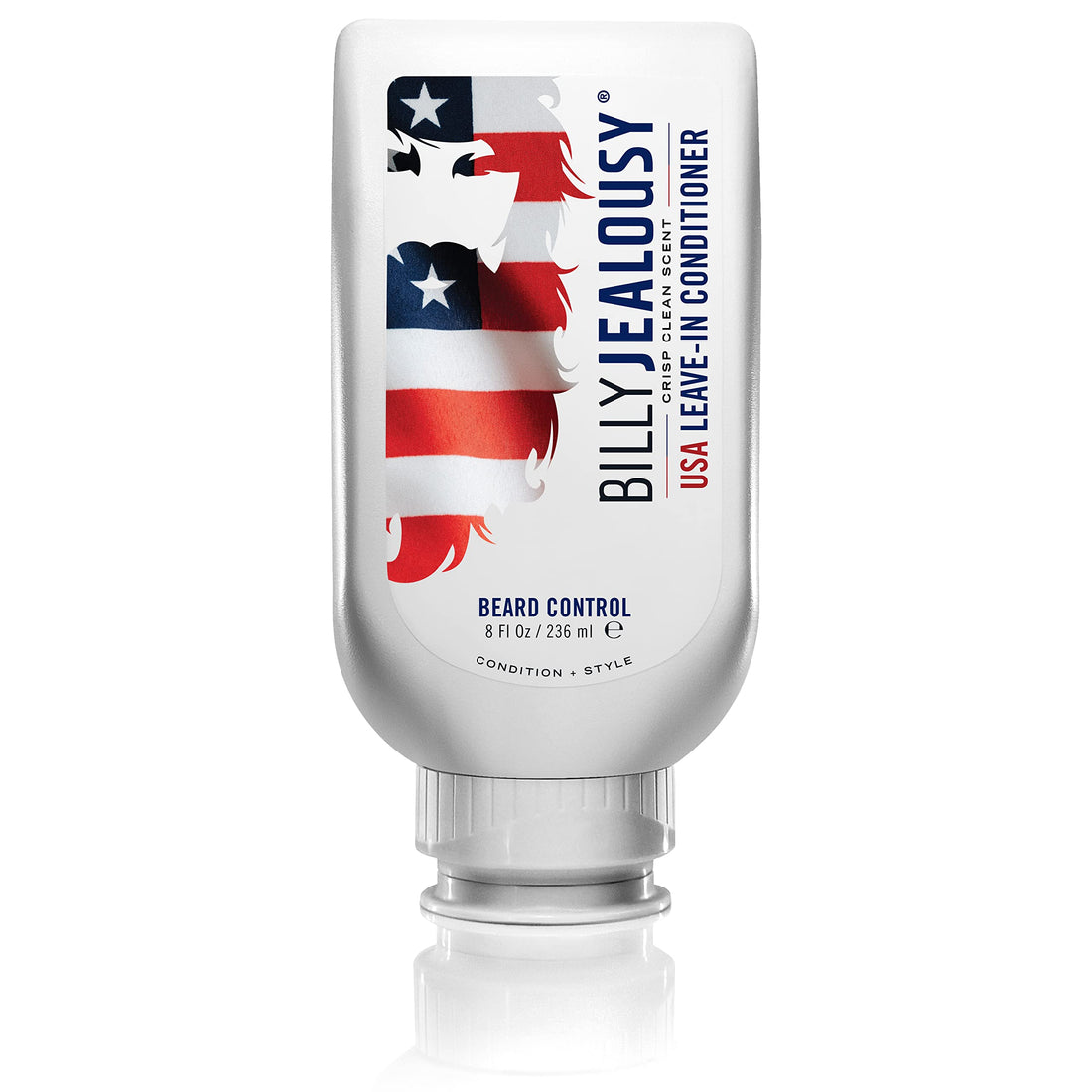 Billy Jealousy Original Beard Control Leave In Beard Conditioner for Men with Aloe Leaf Juice and Jojoba Seed Oil, Softens Hair and Skin, Light Hold with Matte Finish, 8 Fl Oz