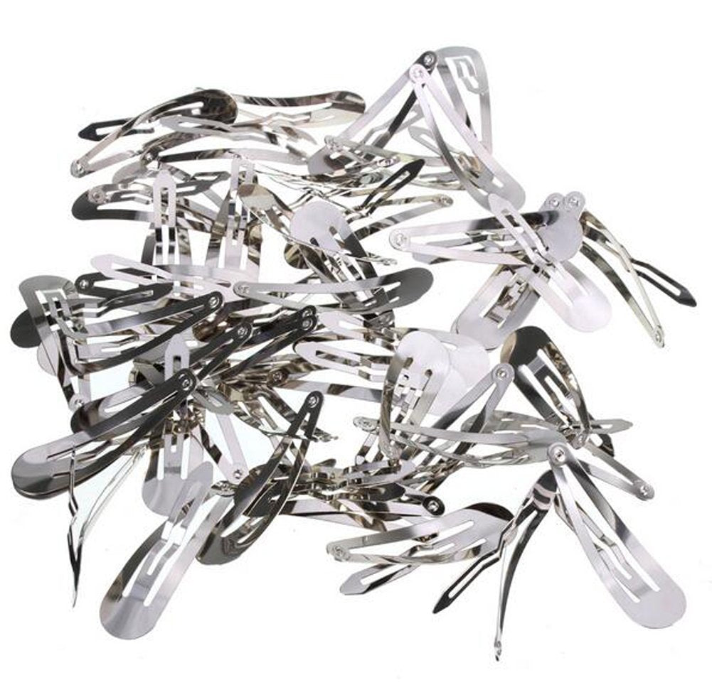 Pinklife Metal Silver 50 Pcs Mini Small 30Mm Snap Hair Clips Hair Pins Hair Barrettes Hair Accessories