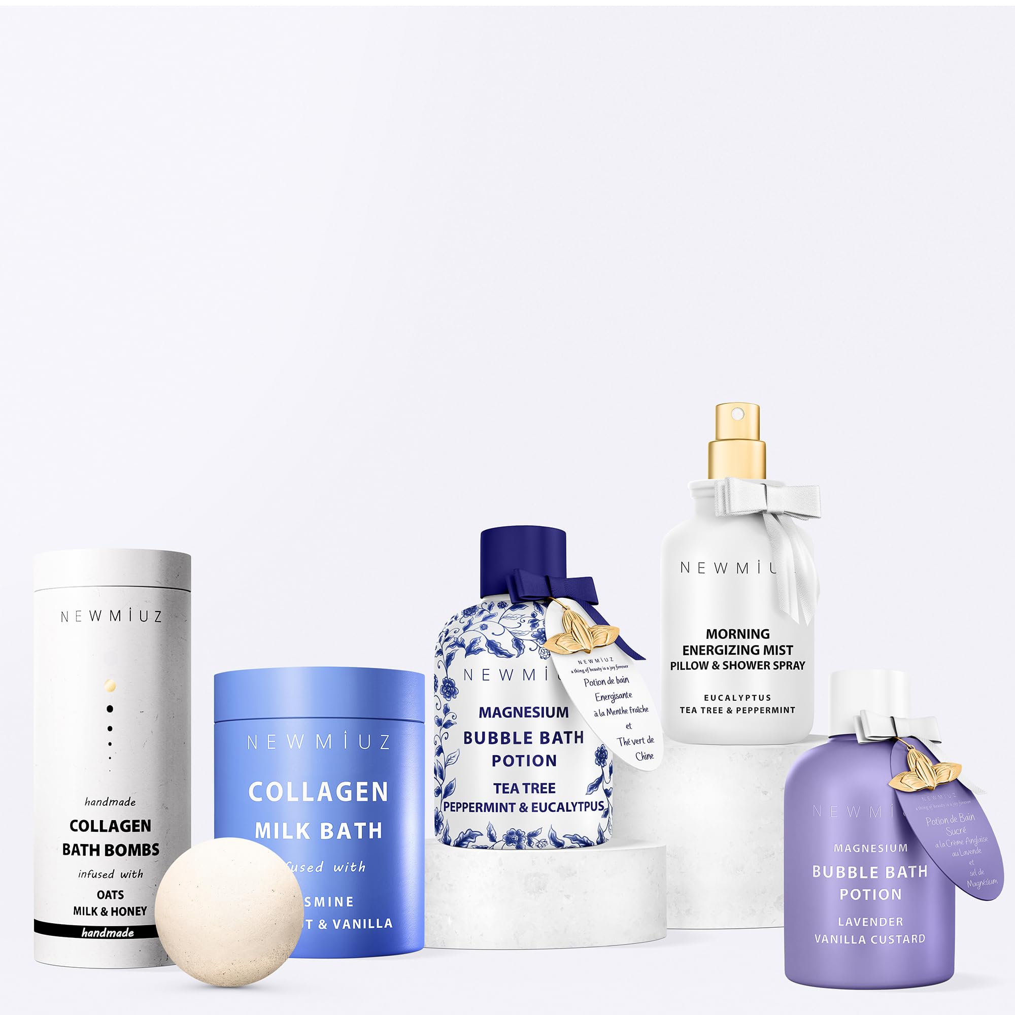 Magnesium Bubble Bath Long Lasting Foam for Sore Muscles Recovery Tea Tree Peppermint Eucalyptus Relaxing Stress Relief Calming Self Care Spa Gift