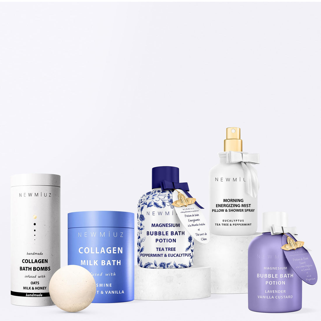 Magnesium Bubble Bath Long Lasting Foam for Sore Muscles Recovery Tea Tree Peppermint Eucalyptus Relaxing Stress Relief Calming Self Care Spa Gift