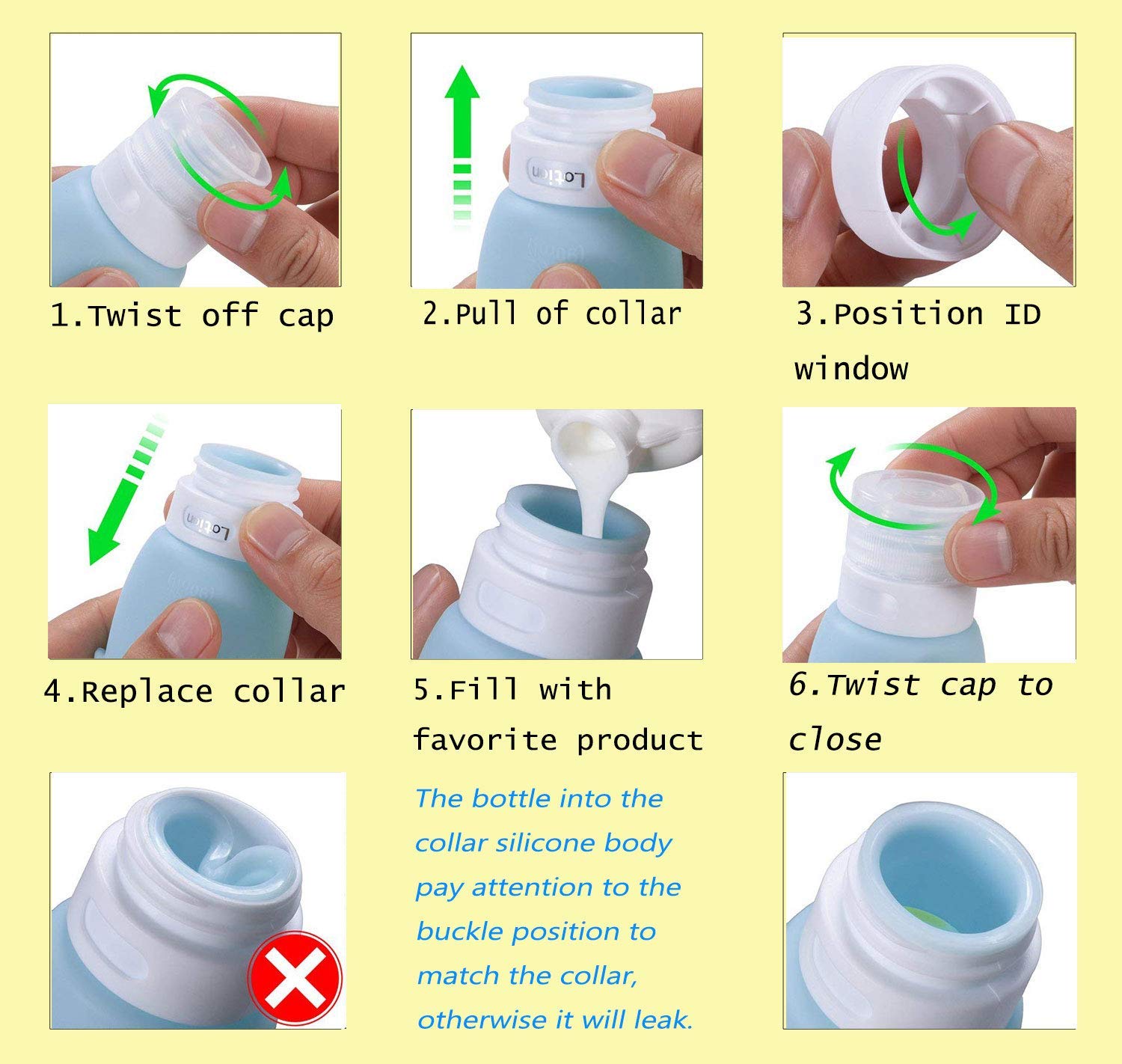 AUTENS Leakproof Silicone Travel Bottles Accessories Set, 3oz (90ml) 4 Pack Refillable Cute Penguin Travel Containers for Shampoo, Conditioner, Liquid, Lotion, Sunscreen - FDA, TSA Approved & BPA Free