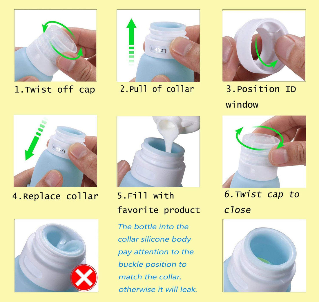 AUTENS Leakproof Silicone Travel Bottles Accessories Set, 3oz (90ml) 4 Pack Refillable Cute Penguin Travel Containers for Shampoo, Conditioner, Liquid, Lotion, Sunscreen - FDA, TSA Approved & BPA Free